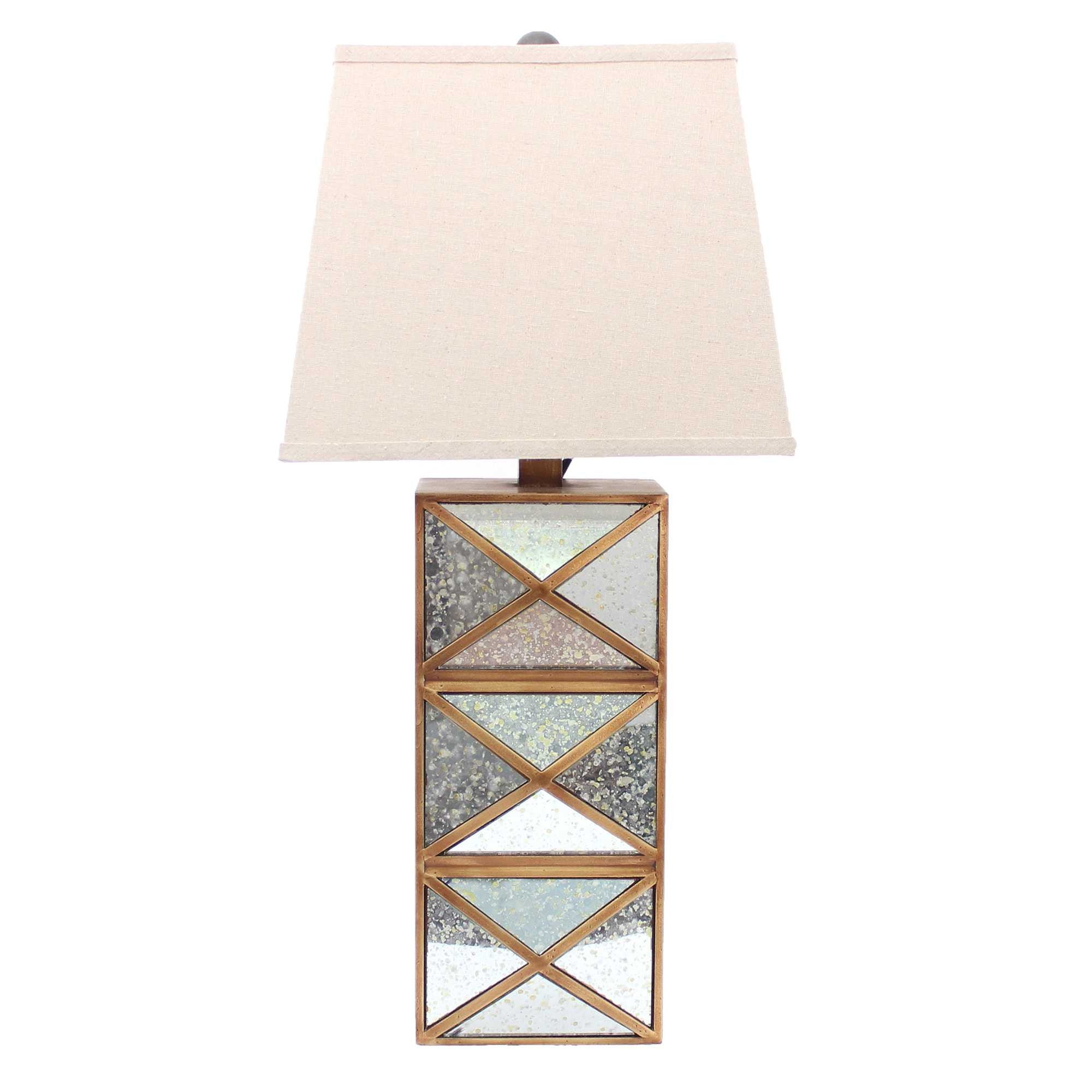 6.25 X 6.75 X 27.5 Gold Modern Illusionary Mirrored Base - Table Lamp