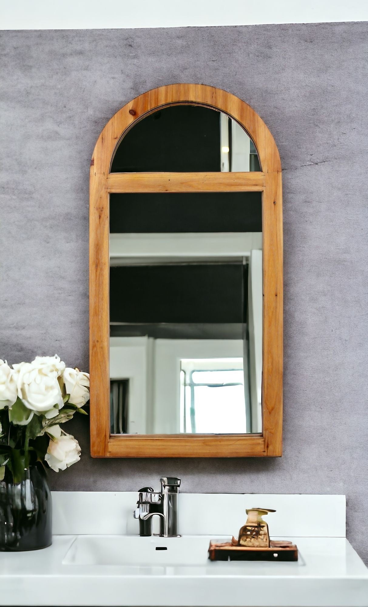 Brown Arch Accent Mirror