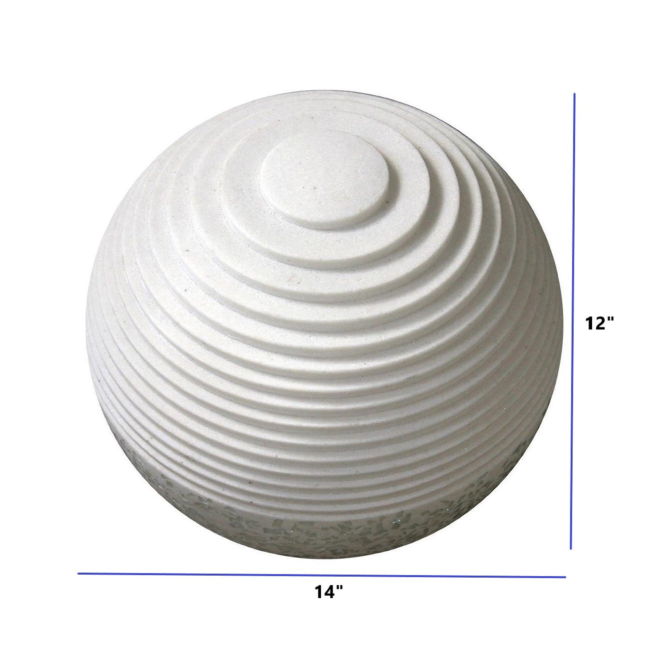 1 X 14 X 12 White Round With Lines And Light - Outdoor Ball