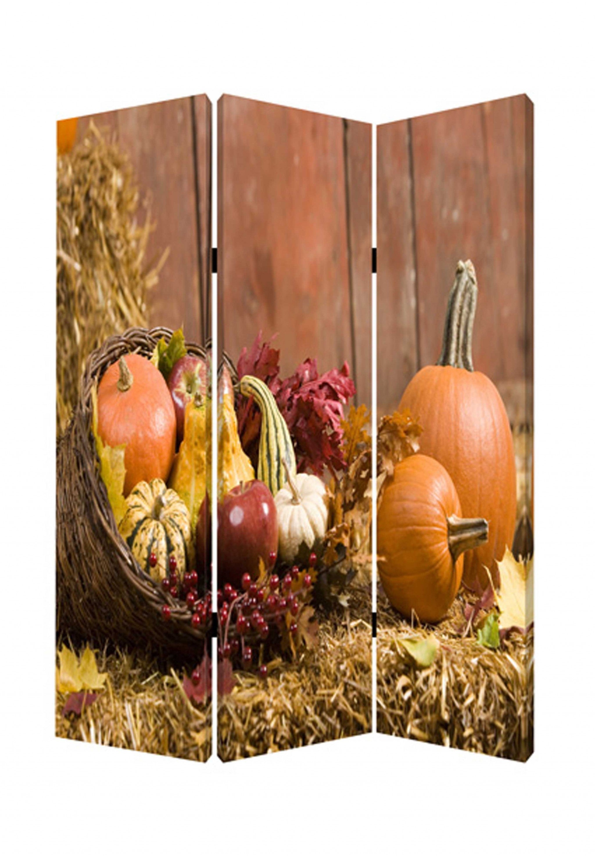 48 X 72 Multi Color Wood Canvas Harvest  Screen