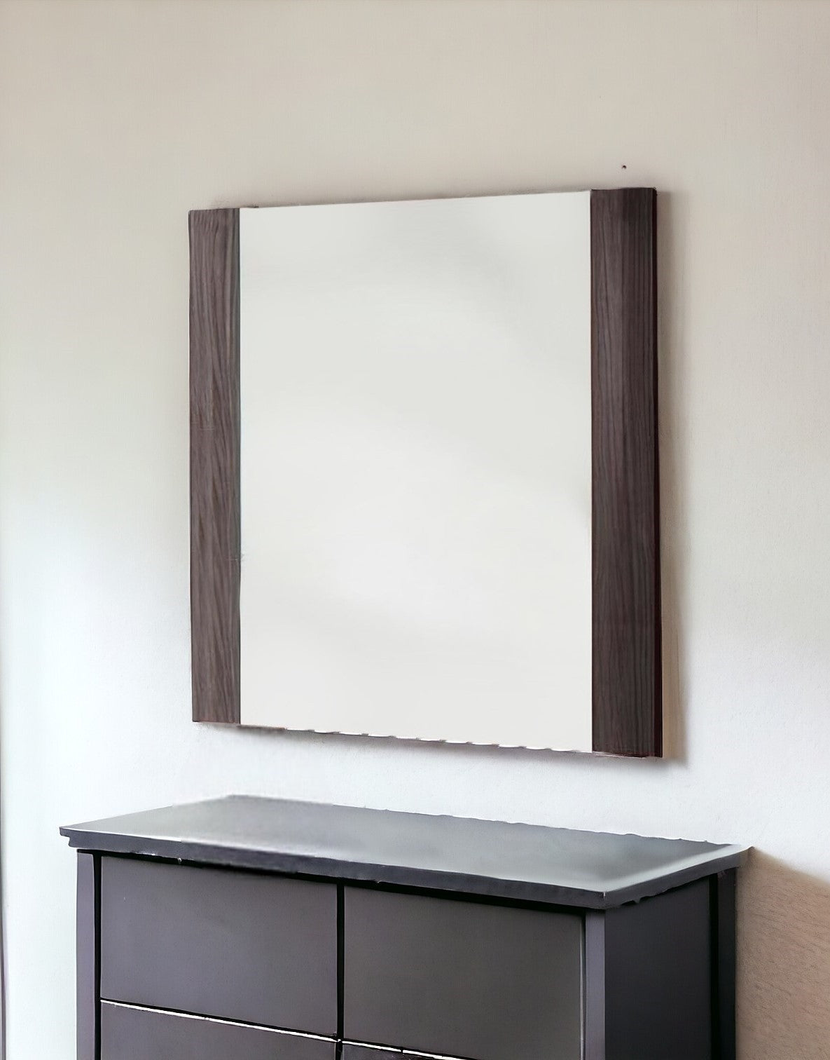 Modern Gray Glossy Wall Mirror