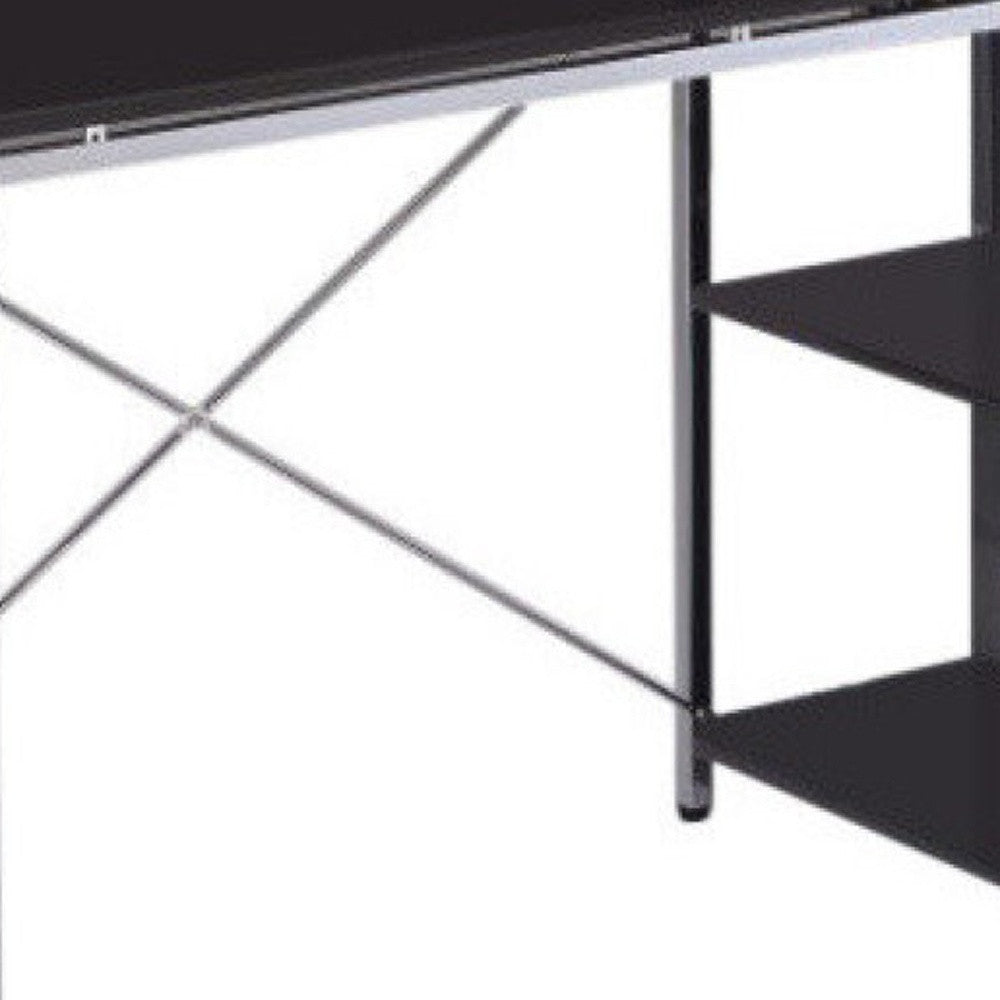 47" Black and Silver Computer Desk