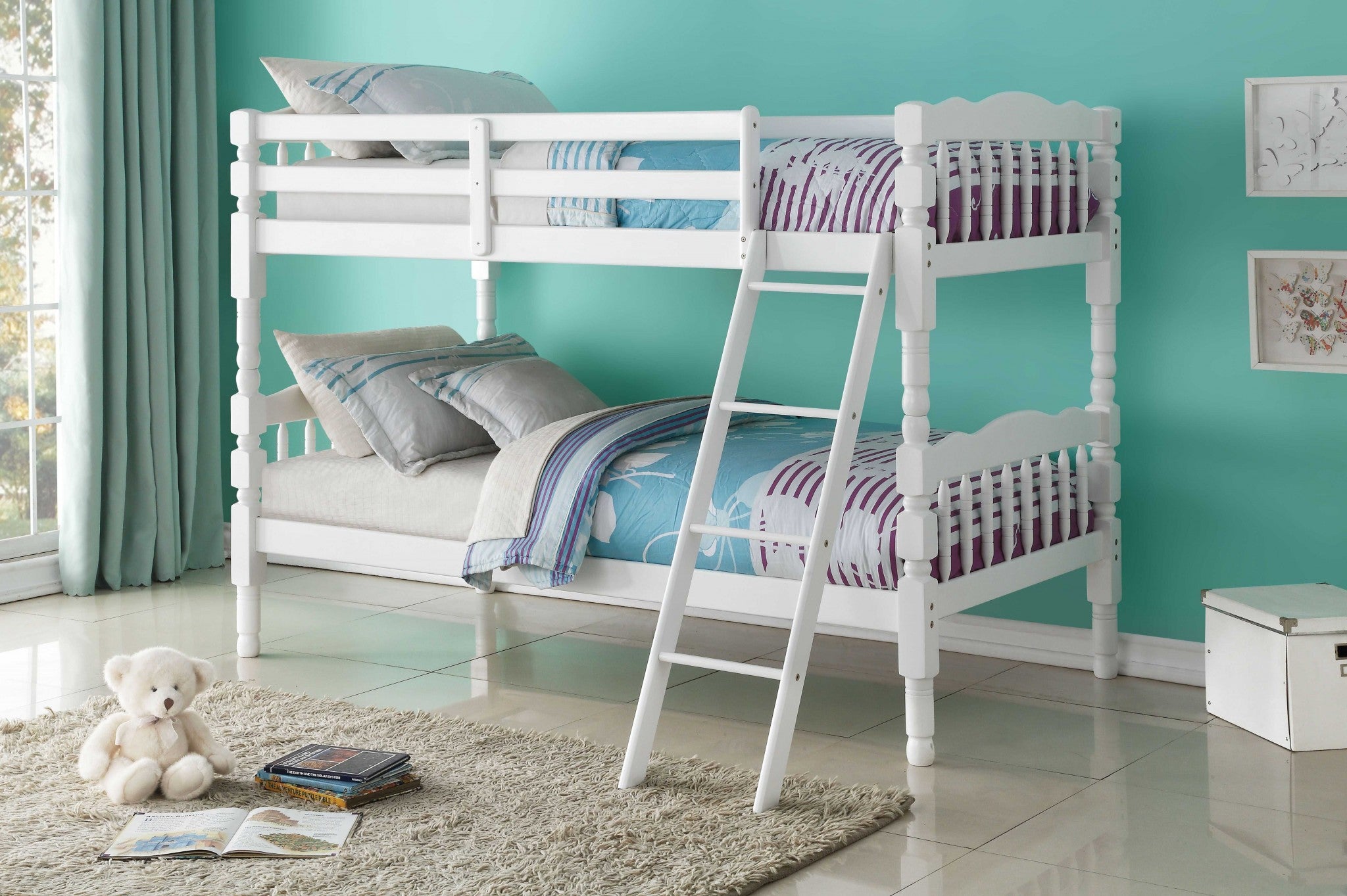 White Twin Transitional Bunk Bed