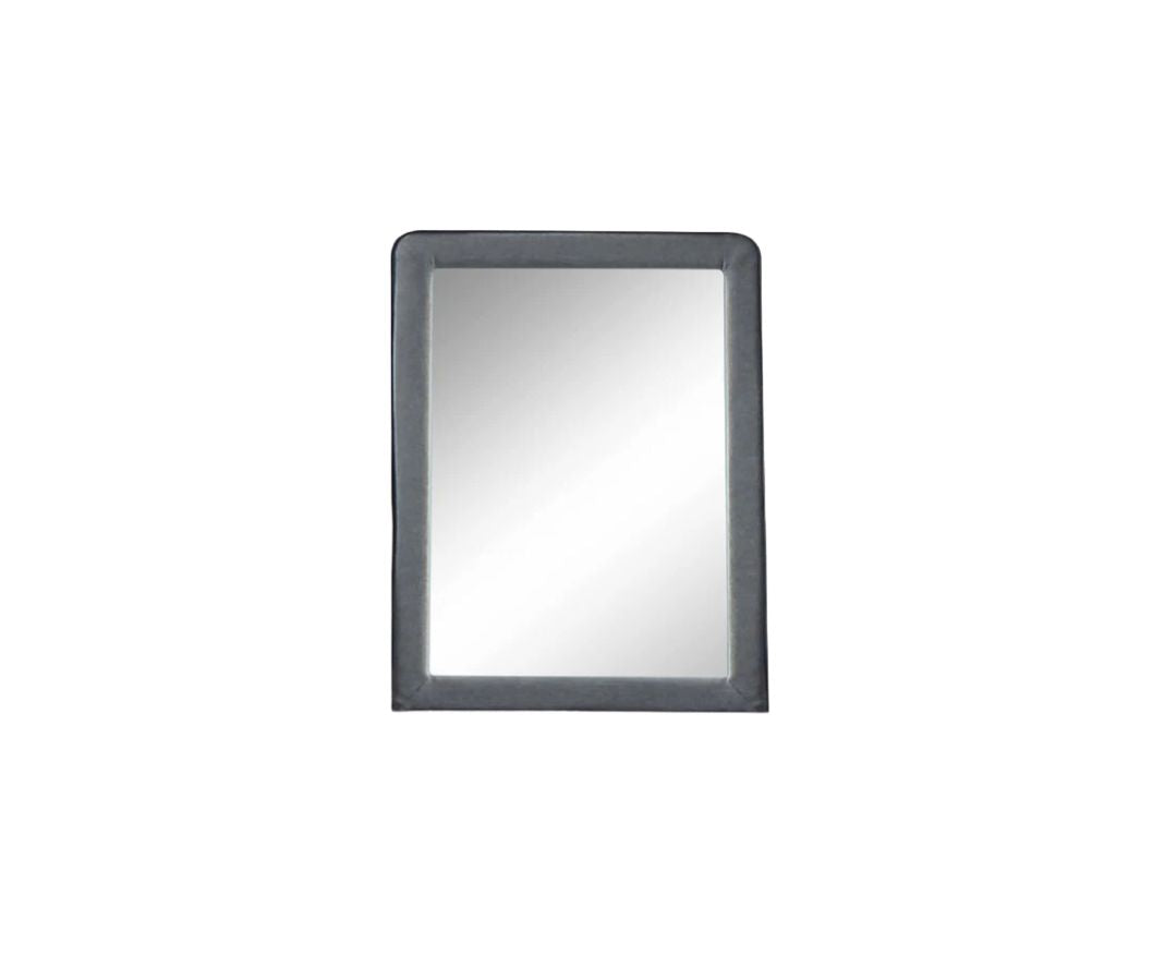 Light Gray Upholstered Vanity Mirror