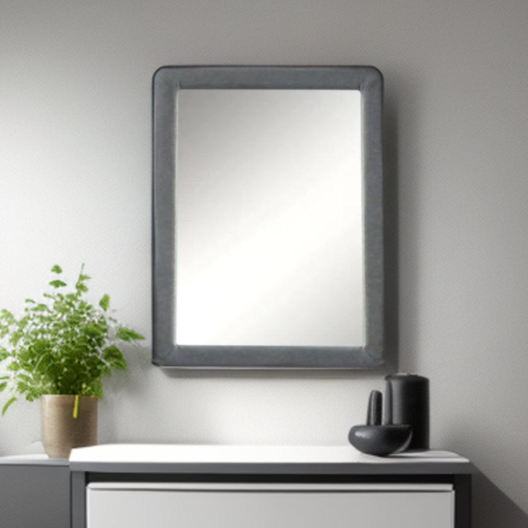 36" Light Gray Framed Mirror