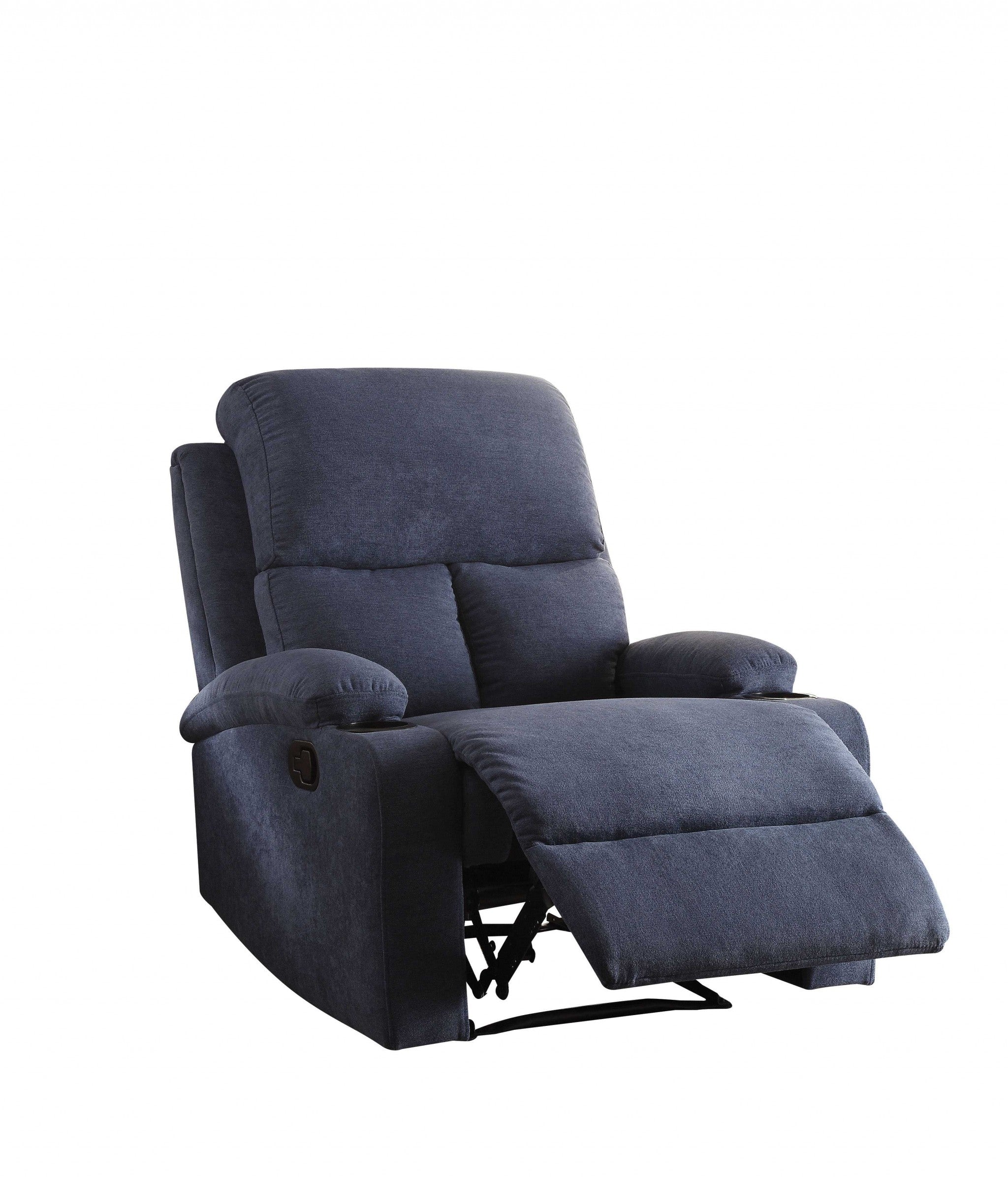 32" Blue Linen Recliner