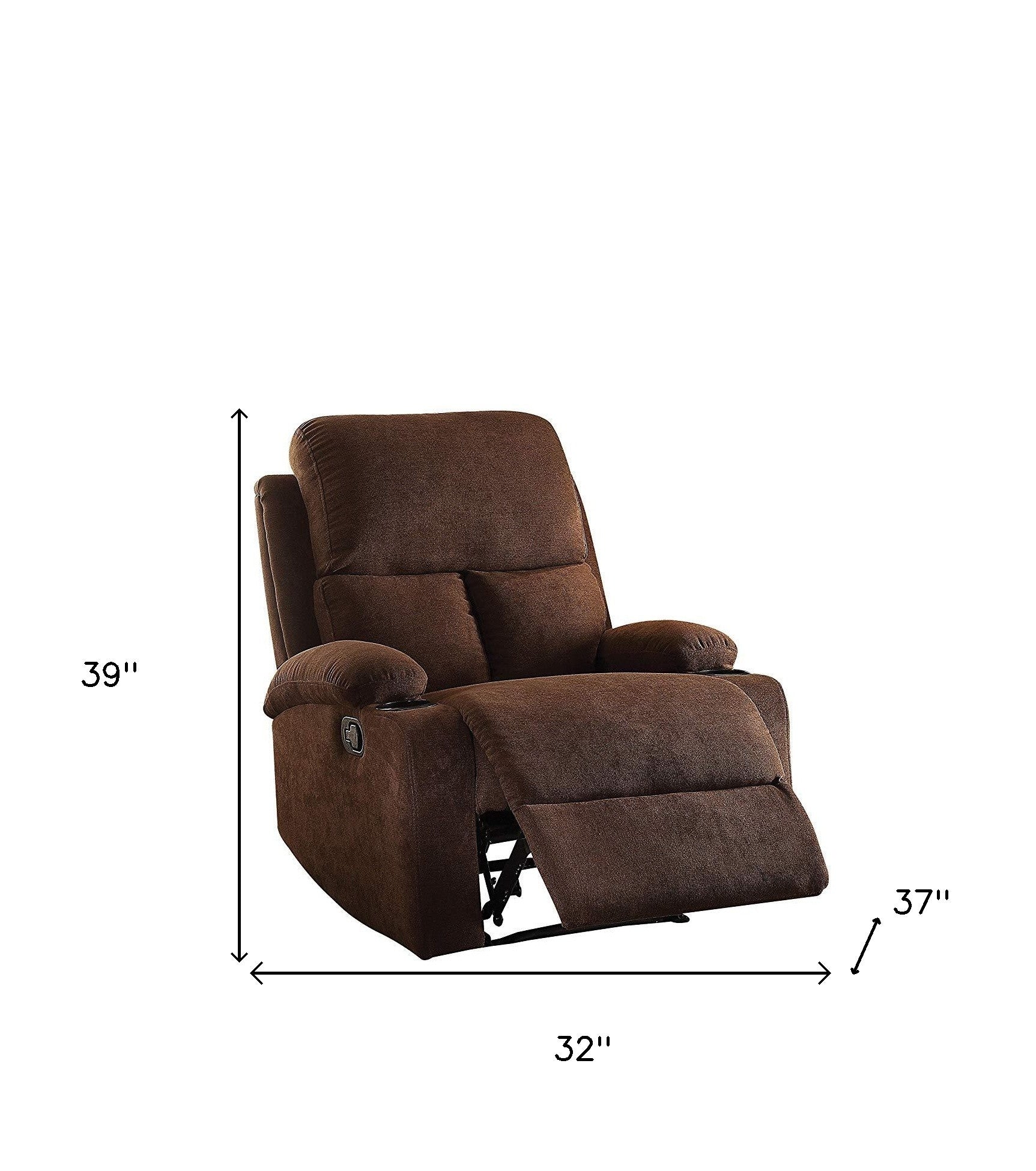 32" Blue Linen Recliner