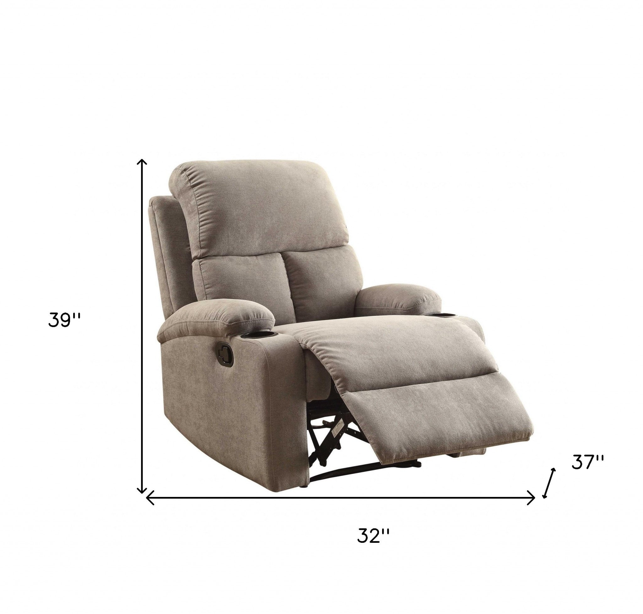 32" Blue Linen Recliner