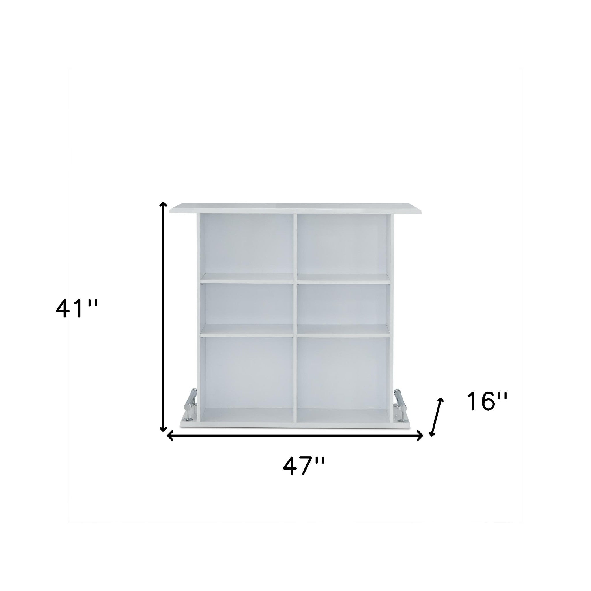 47" White Rectangular Manufactured Wood Bar Table