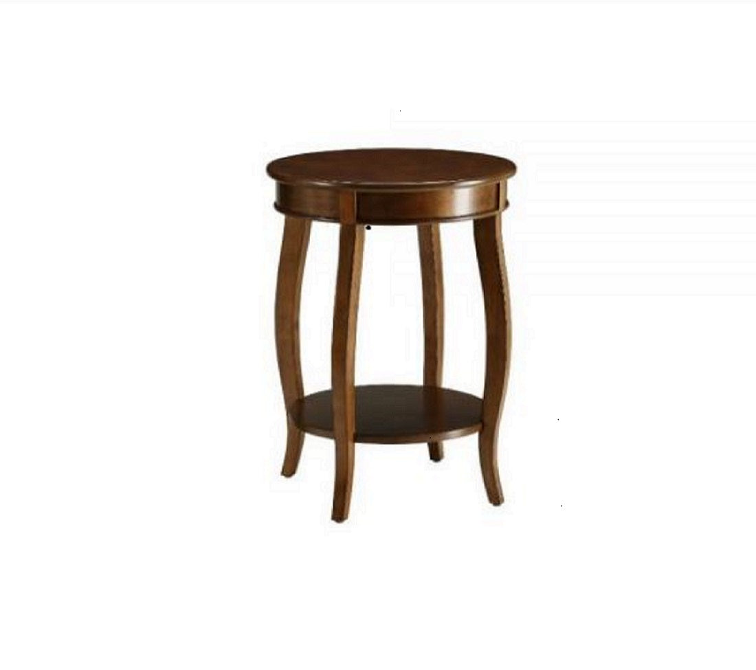Walnut Round Wooden Side Table