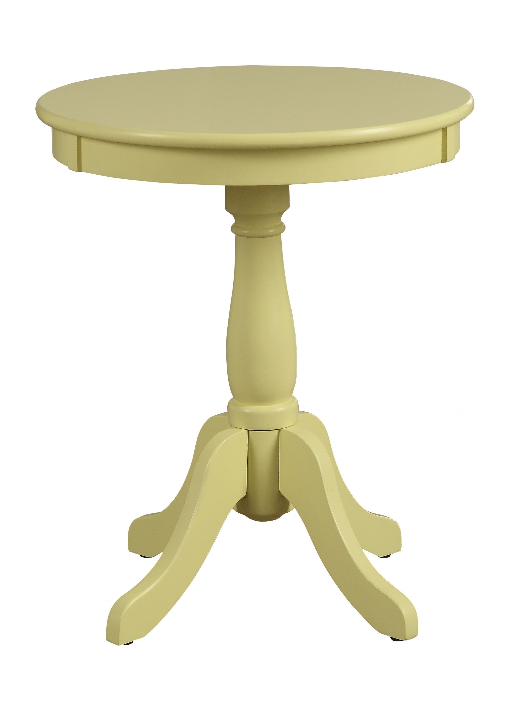 Light Green Solid Wooden Pedestal Side Table