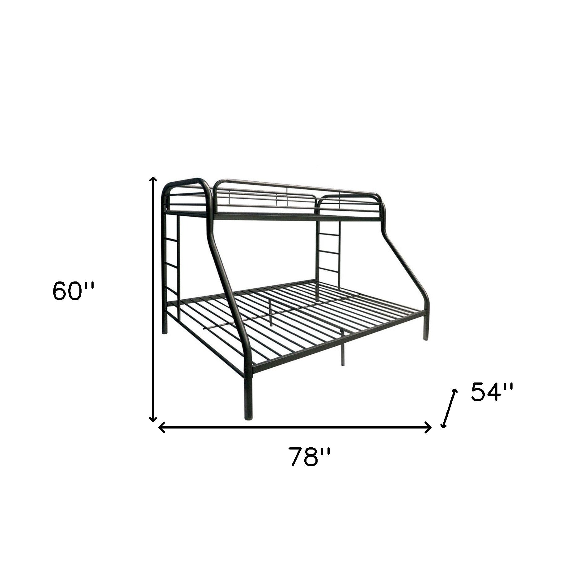 White Twin Over Full Contemporary Metal Bunk Bed