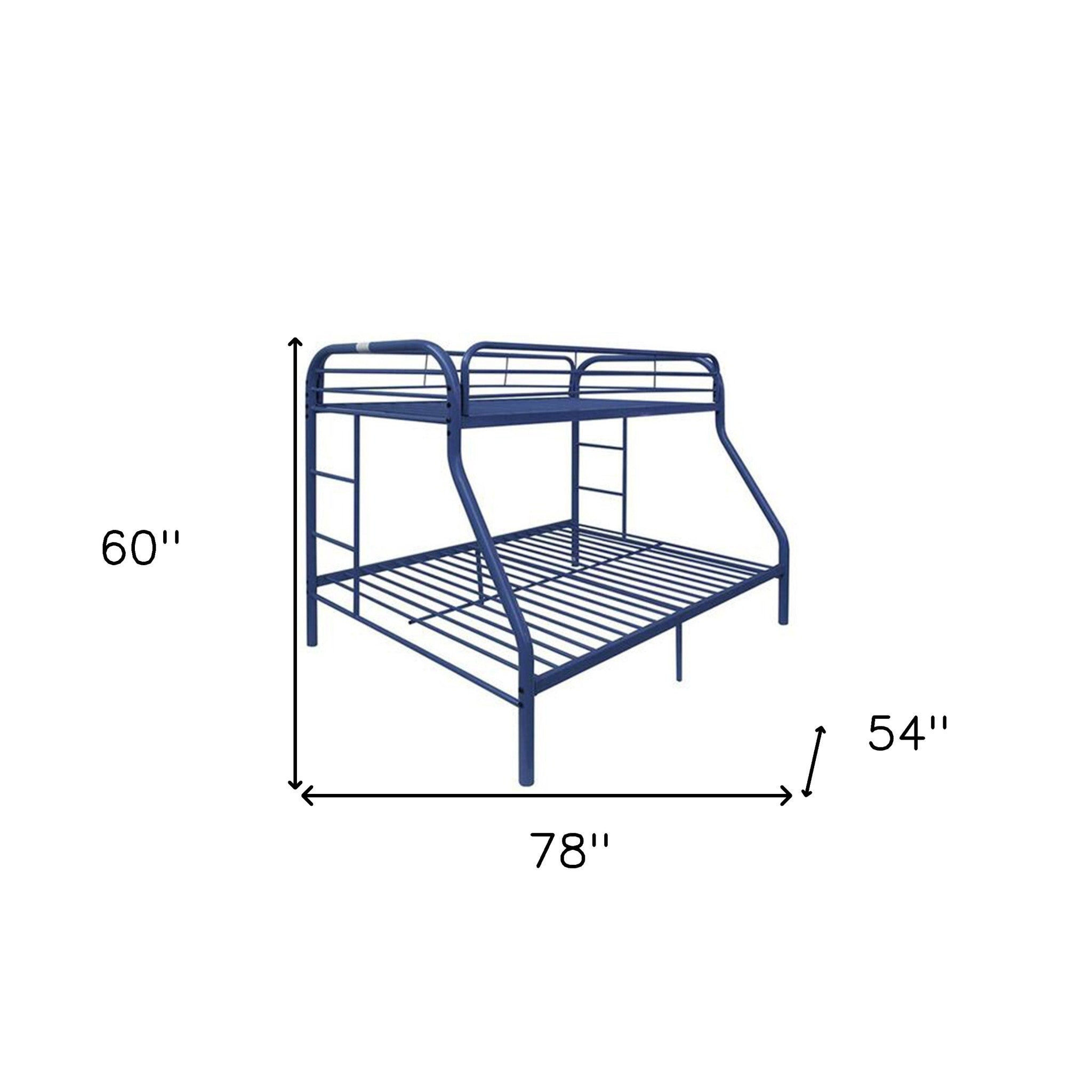 White Twin Over Full Contemporary Metal Bunk Bed