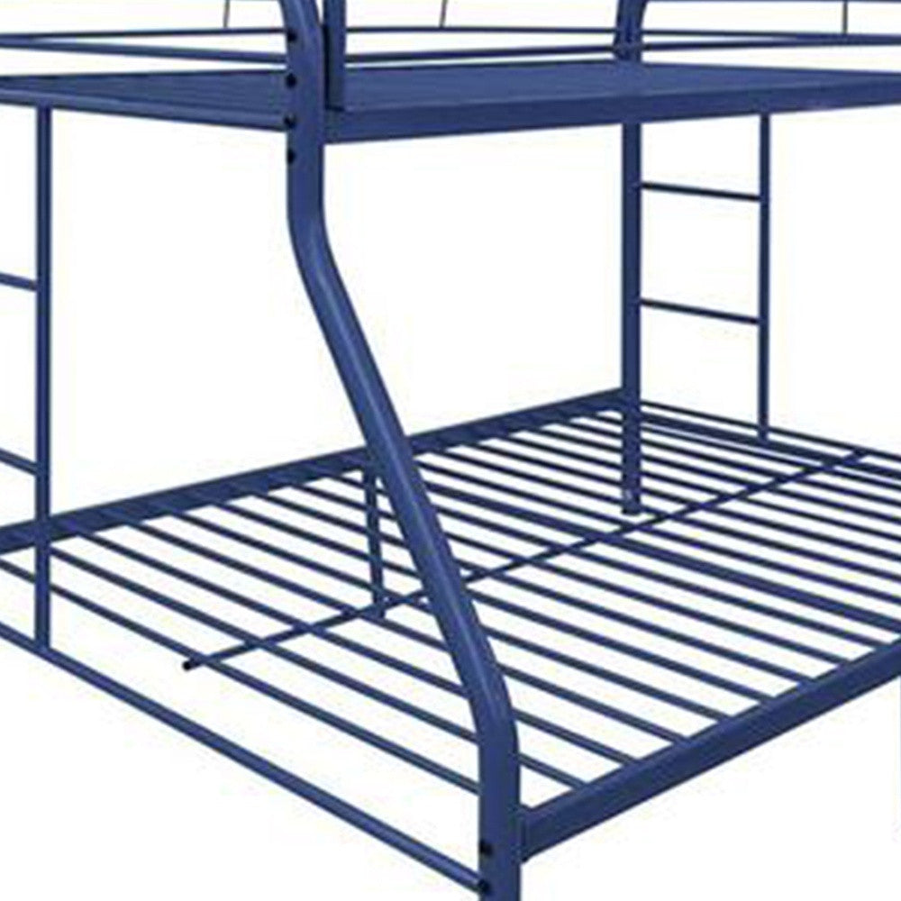 White Twin Over Full Contemporary Metal Bunk Bed