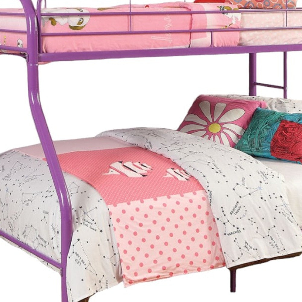 White Twin Over Full Contemporary Metal Bunk Bed