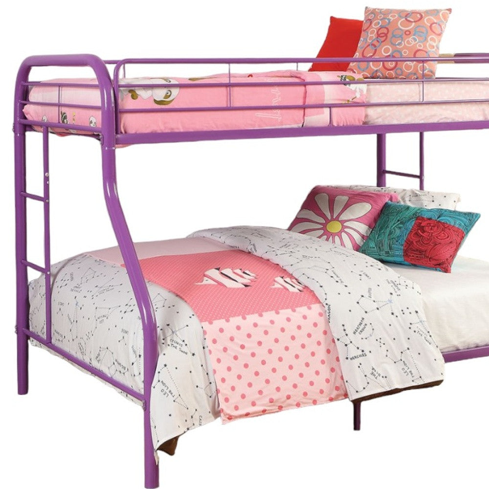 White Twin Over Full Contemporary Metal Bunk Bed