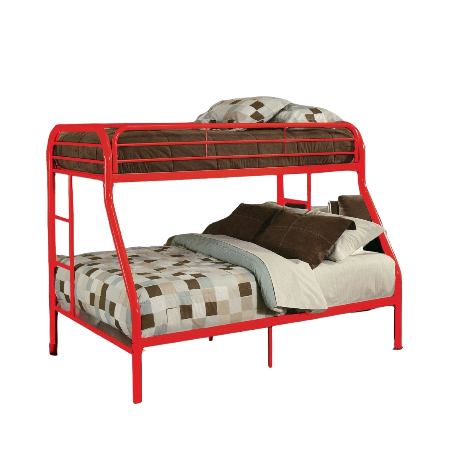 White Twin Over Full Contemporary Metal Bunk Bed