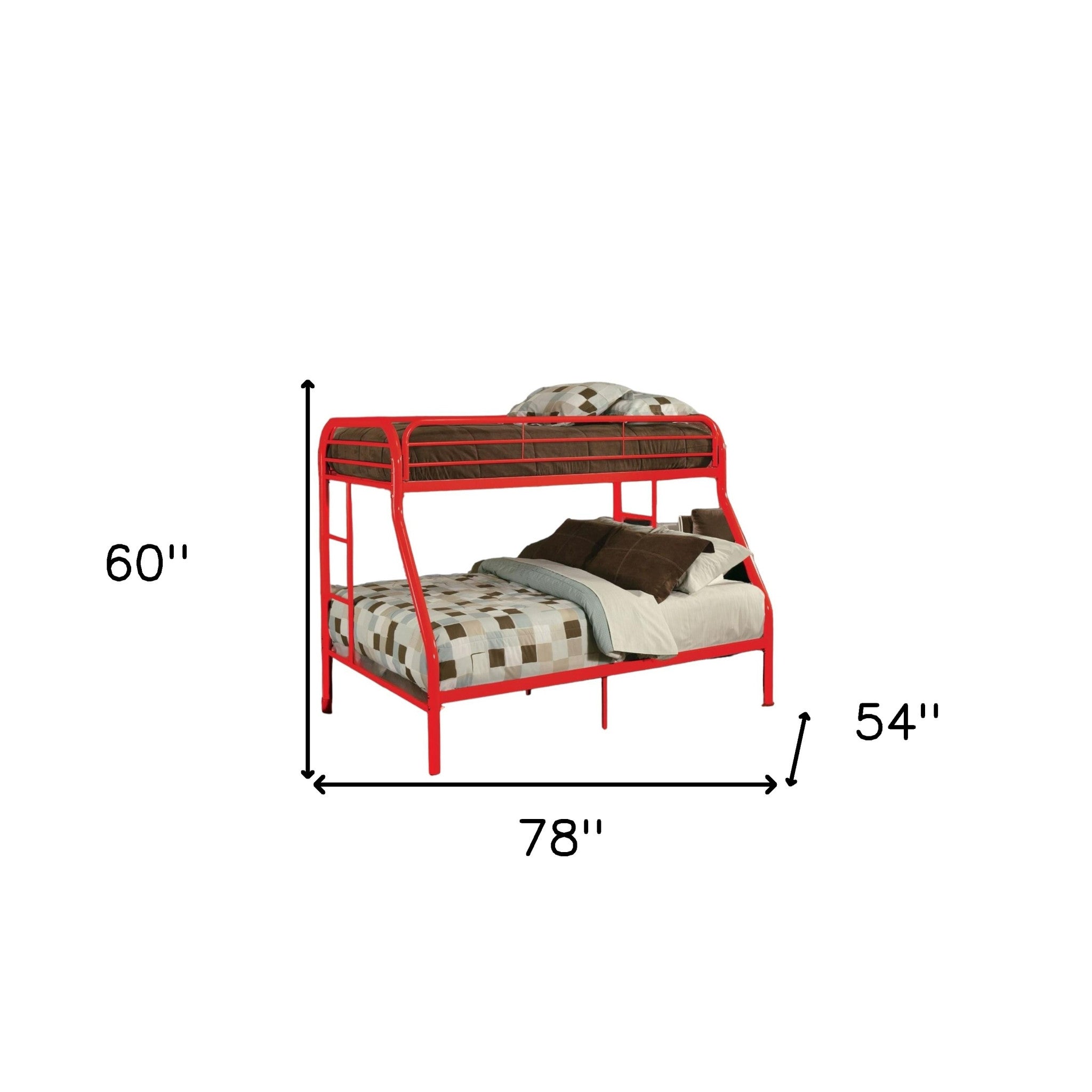 White Twin Over Full Contemporary Metal Bunk Bed