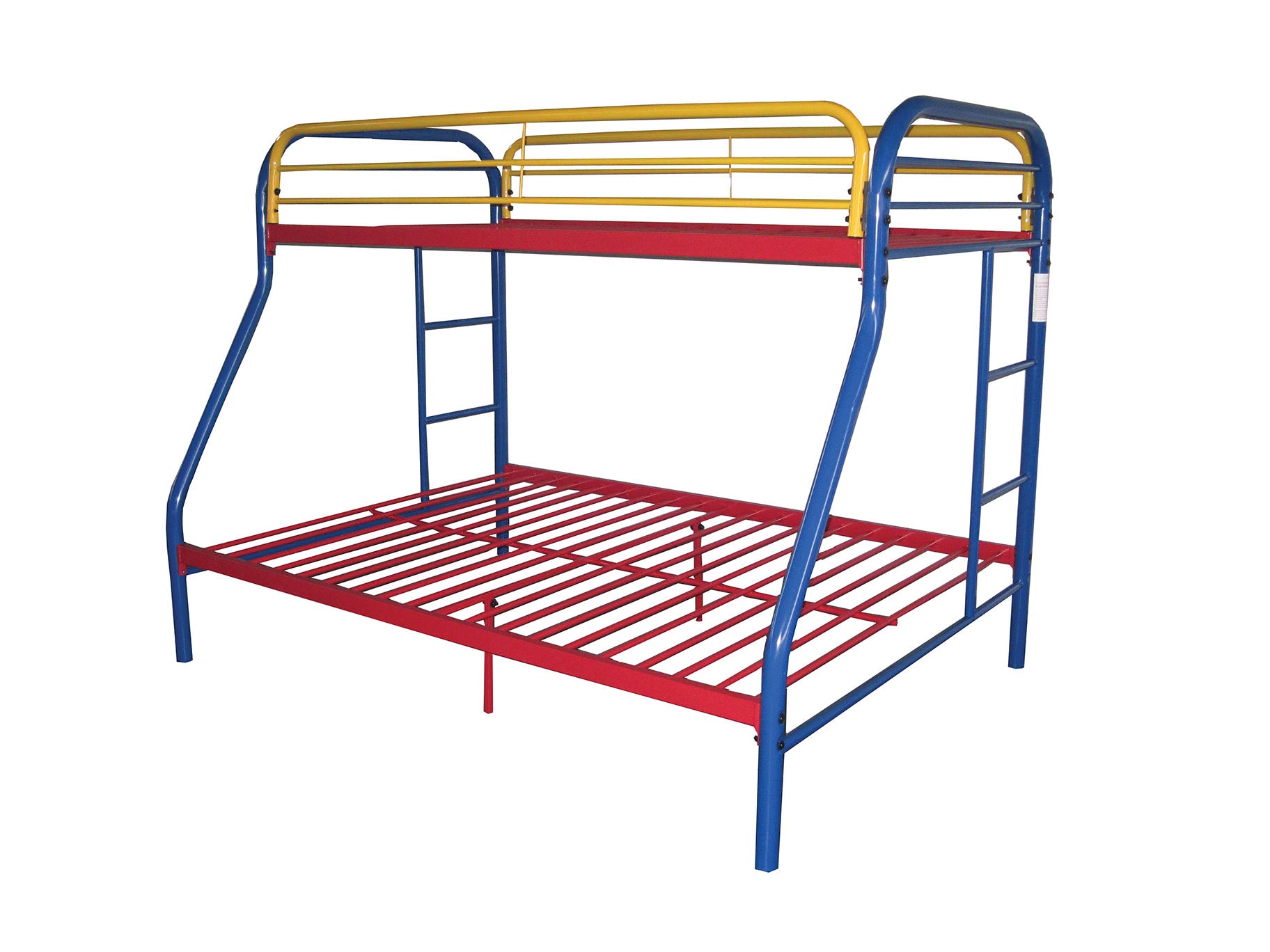 White Twin Over Full Contemporary Metal Bunk Bed