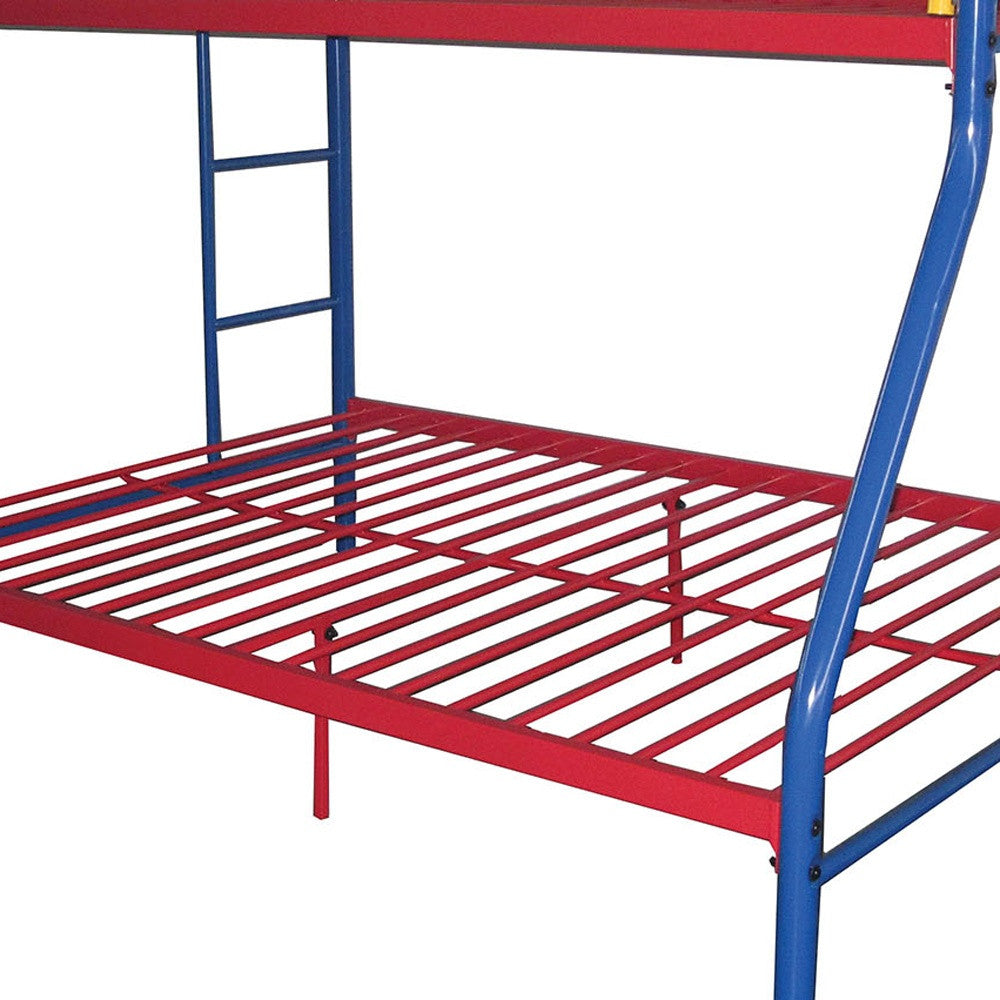 White Twin Over Full Contemporary Metal Bunk Bed