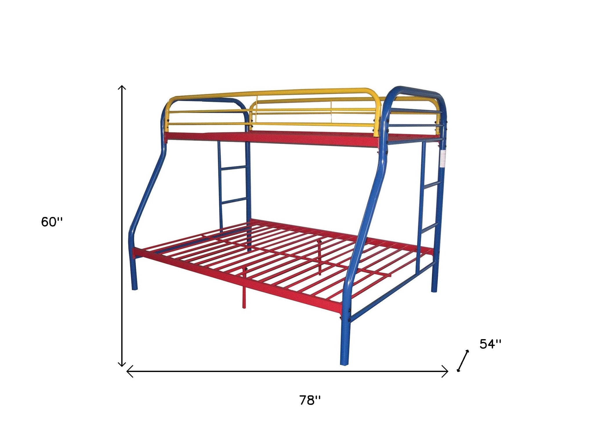 White Twin Over Full Contemporary Metal Bunk Bed