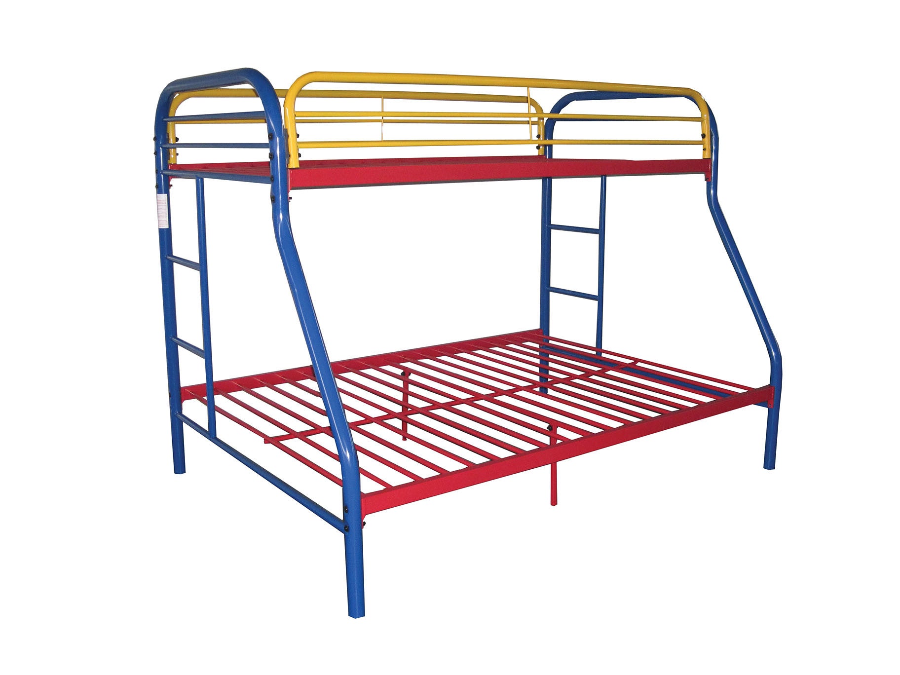 White Twin Over Full Contemporary Metal Bunk Bed