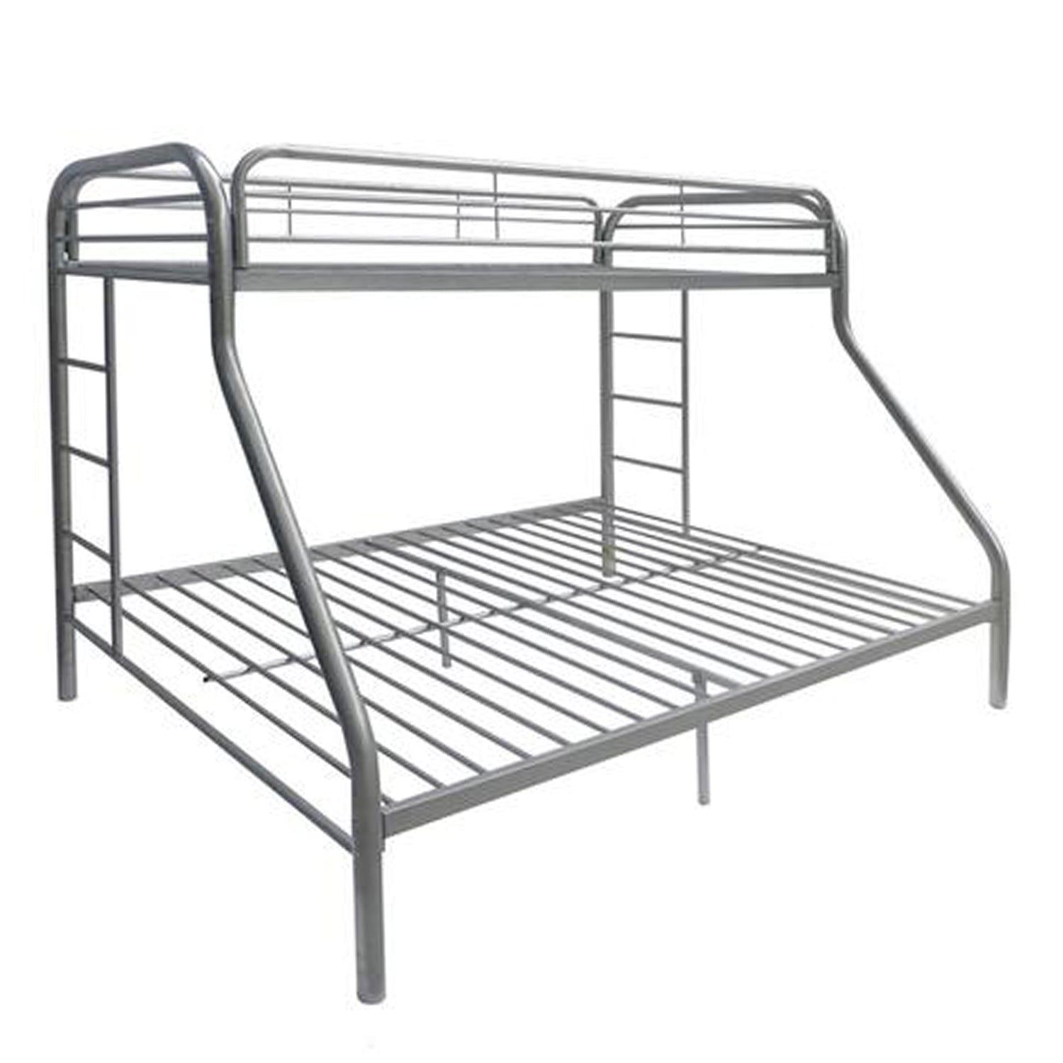 White Twin Over Full Contemporary Metal Bunk Bed