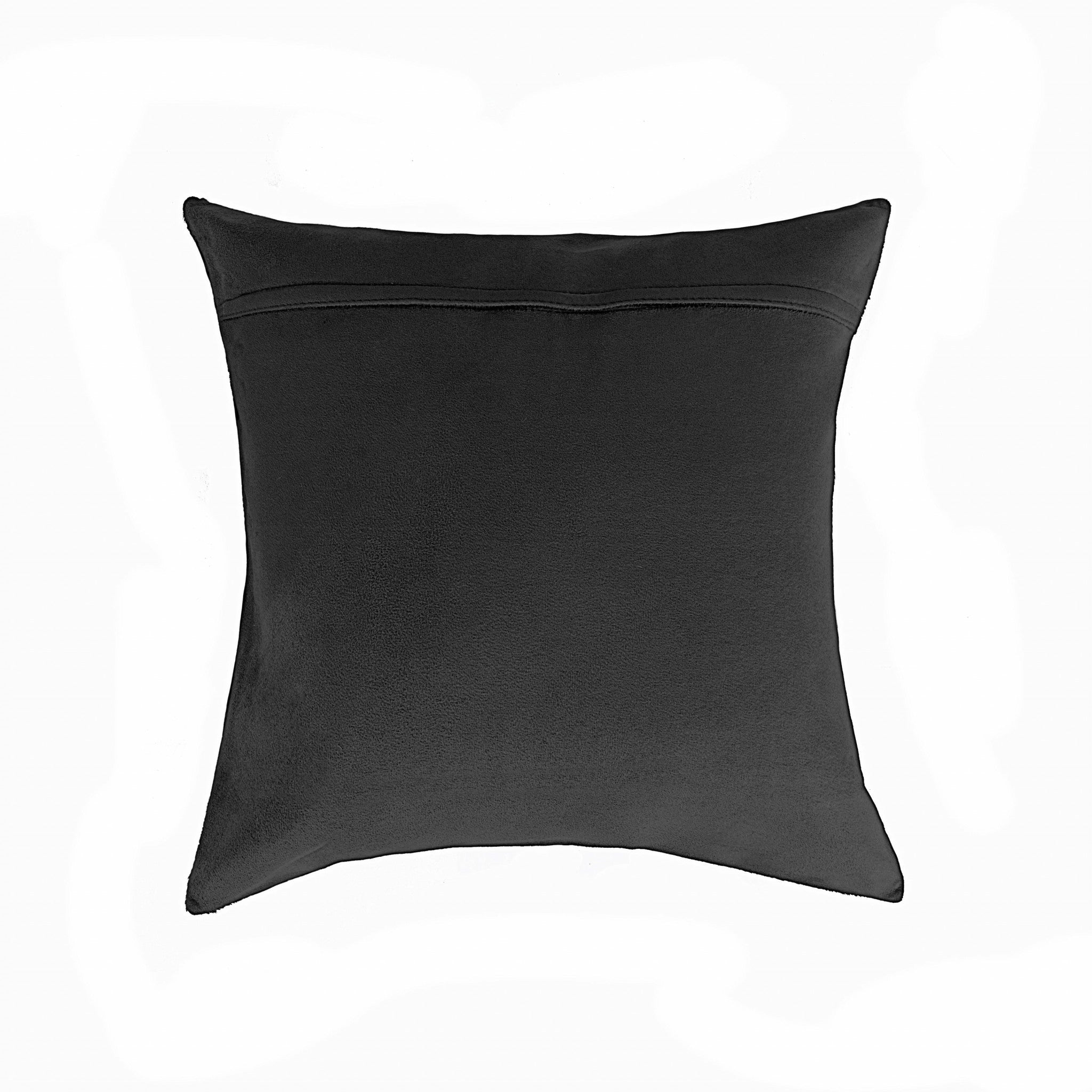 18" Black and White Cowhide Throw Pillow