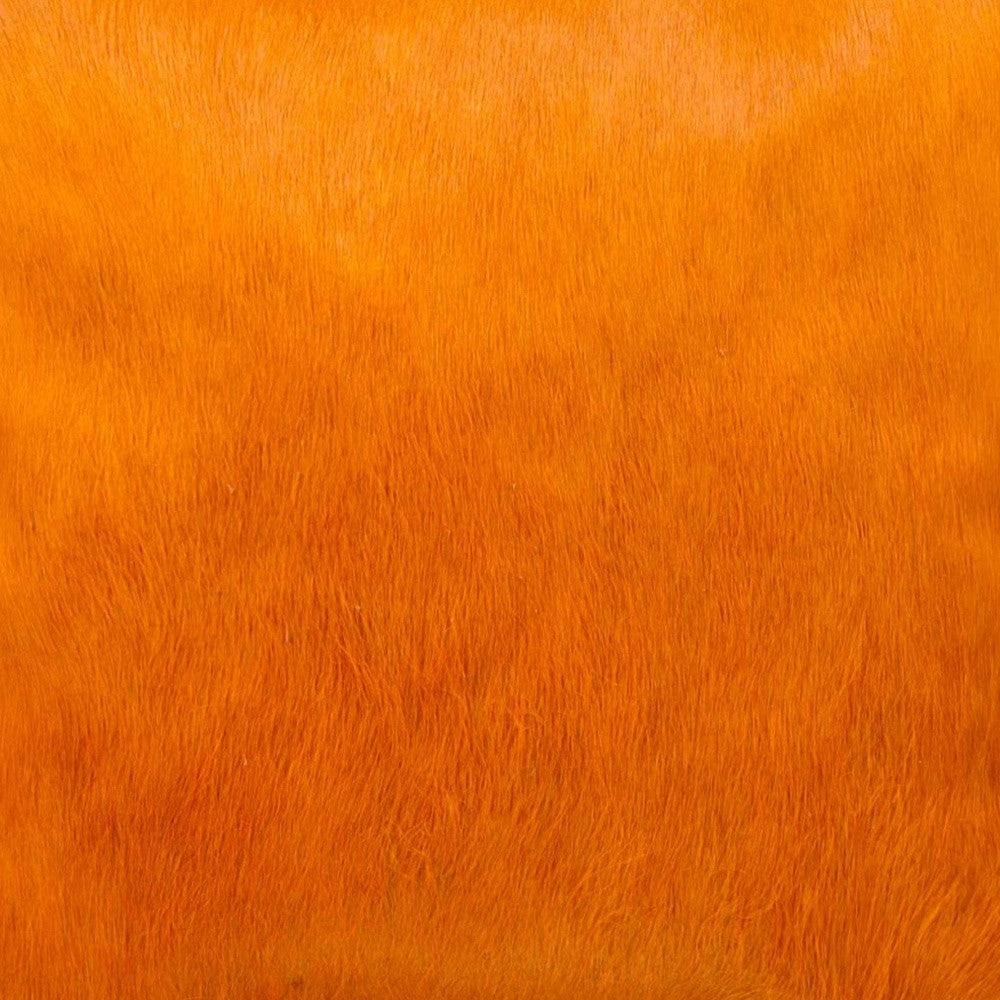 18" Orange Cowhide Throw Pillow