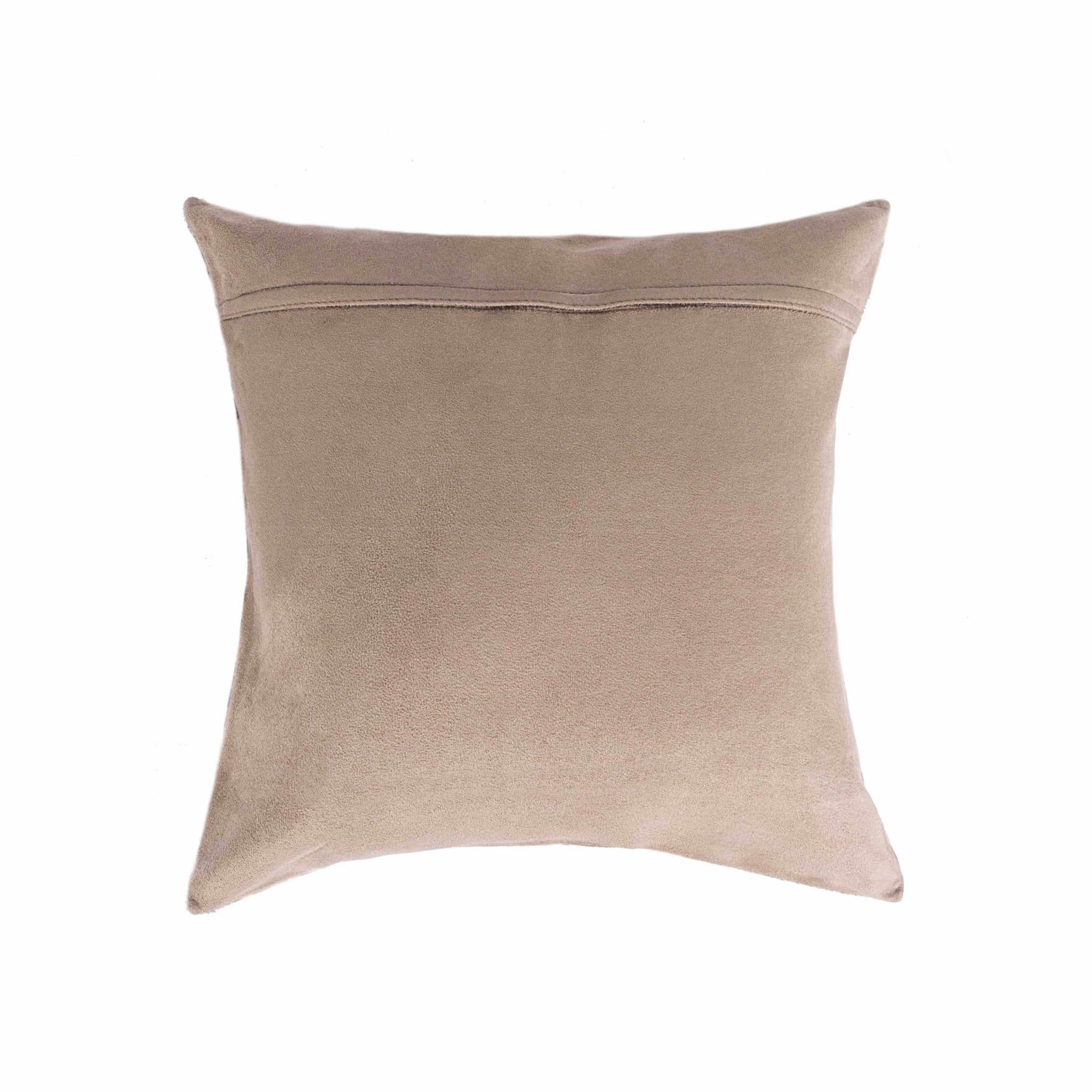 18" Tan Cowhide Throw Pillow