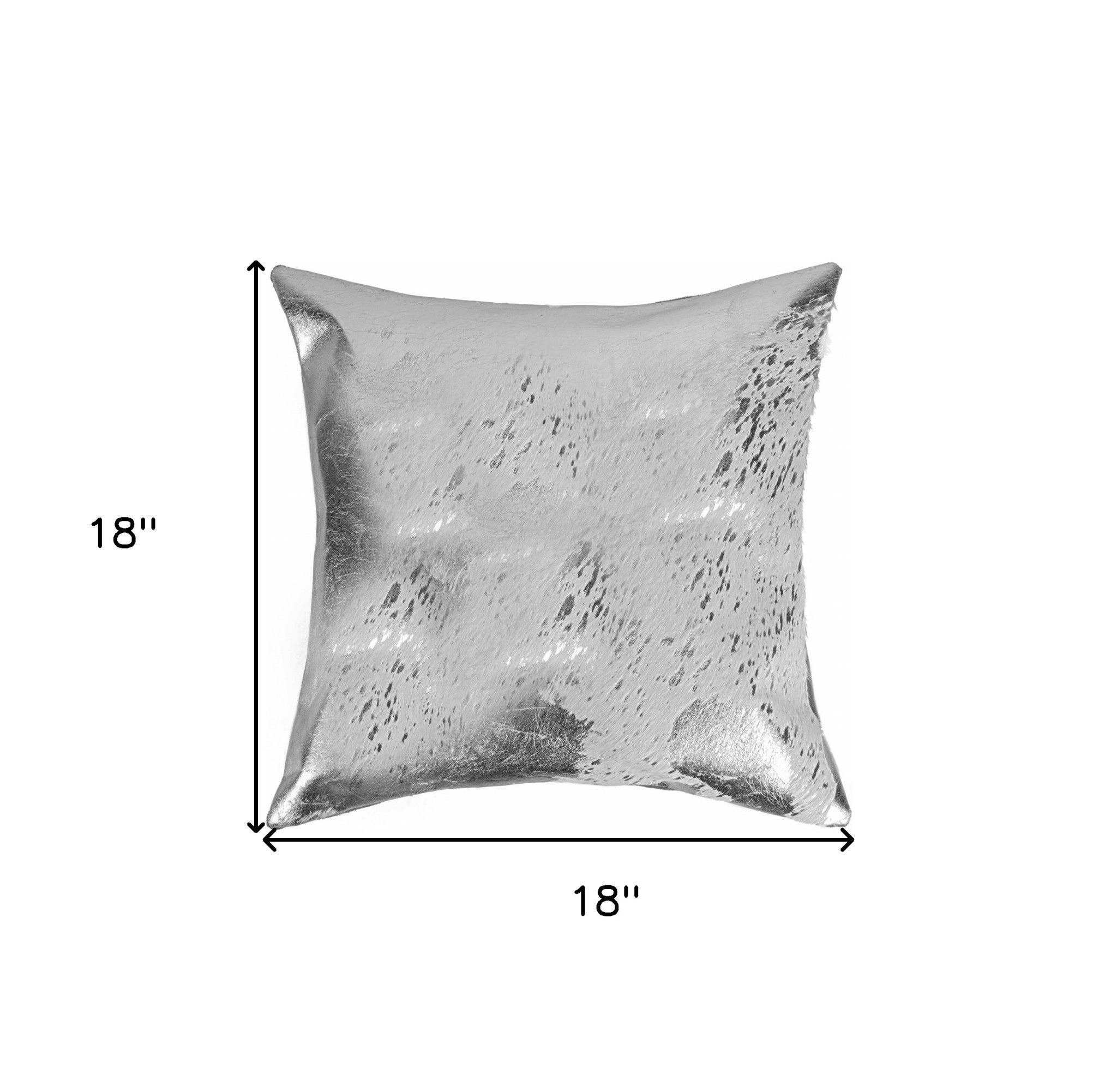 18 X 18 Silver Animal Print Cowhide Throw Pillow