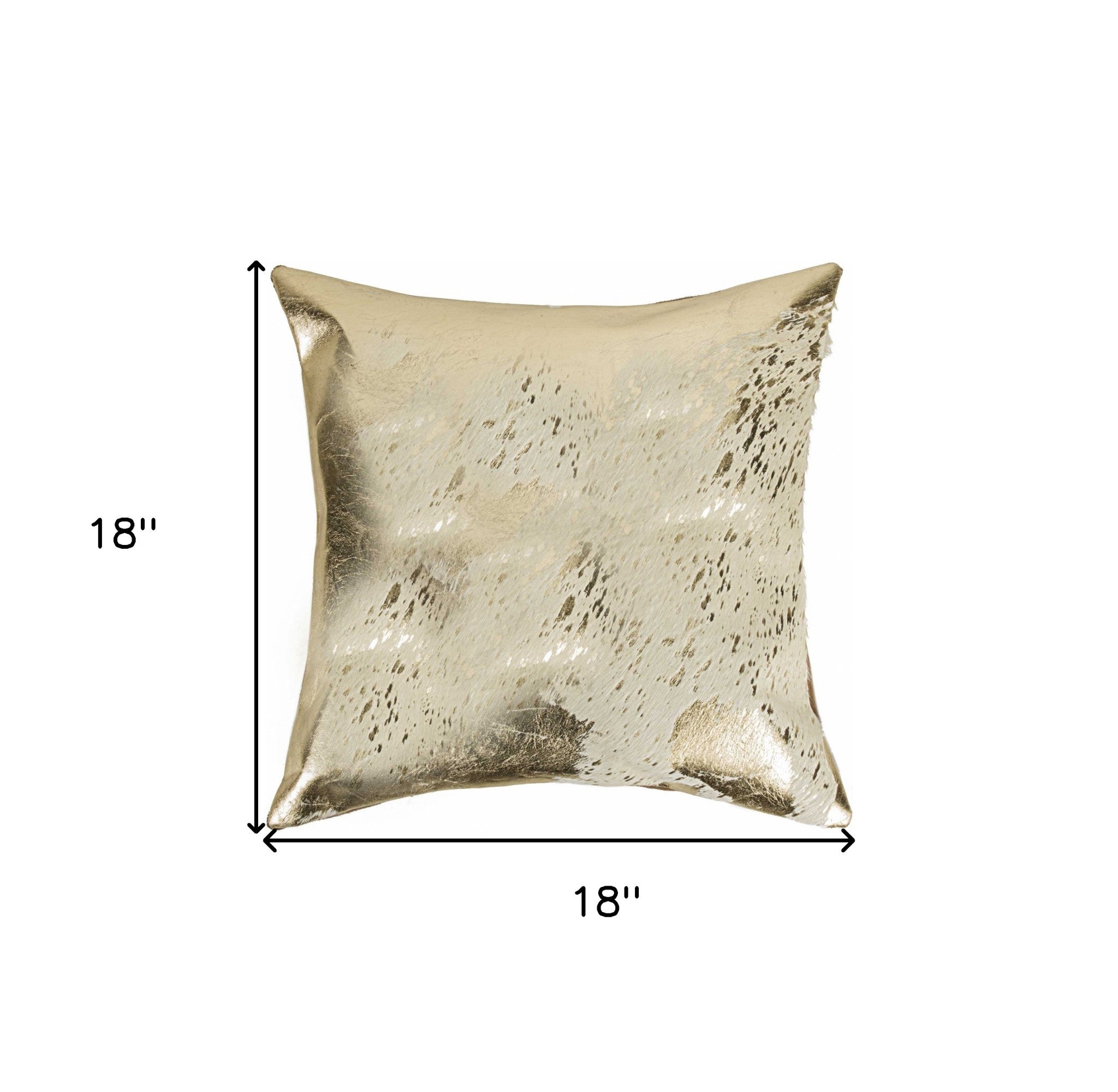 18" Beige Cowhide Throw Pillow