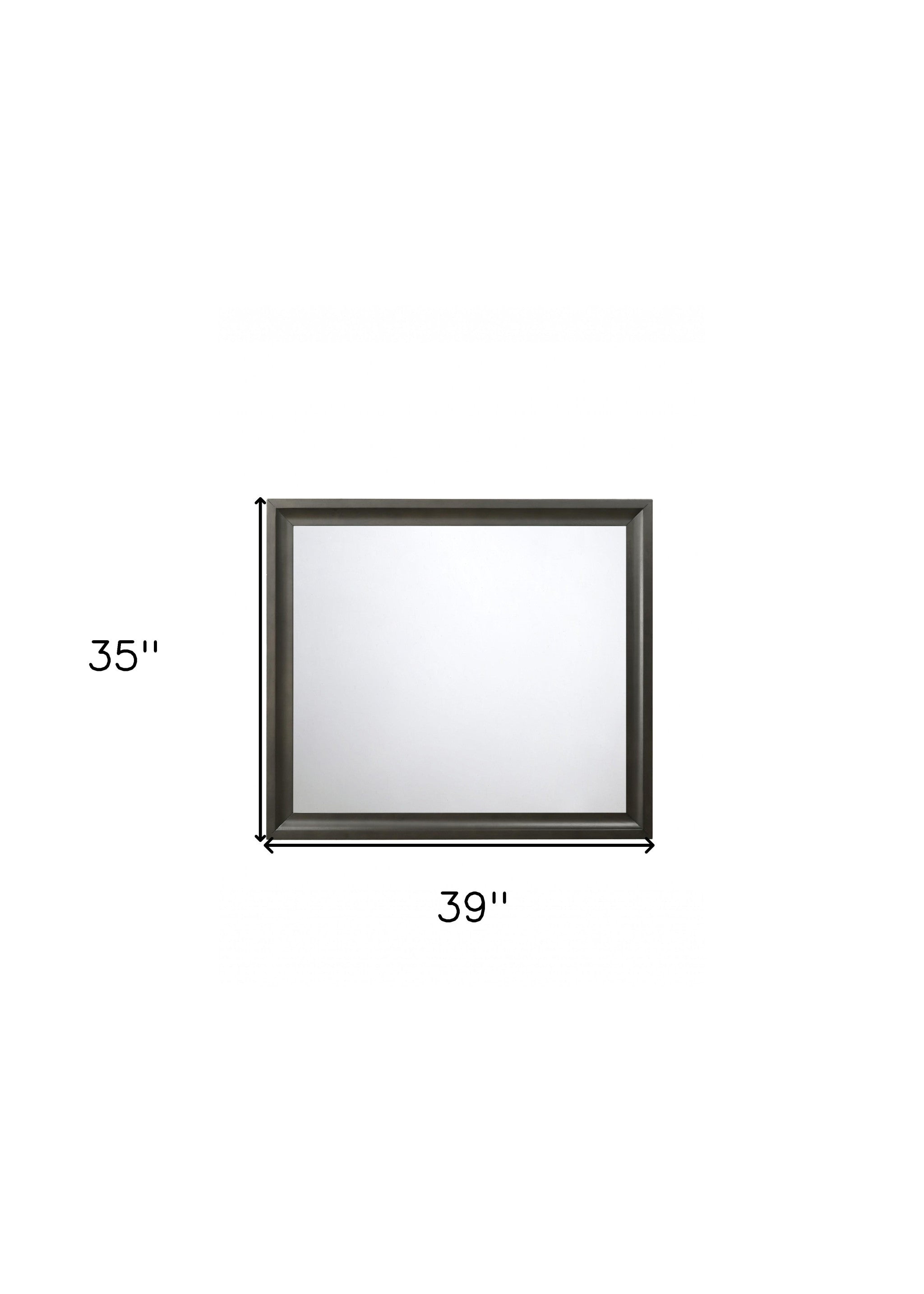 35" Gray Framed Accent Mirror