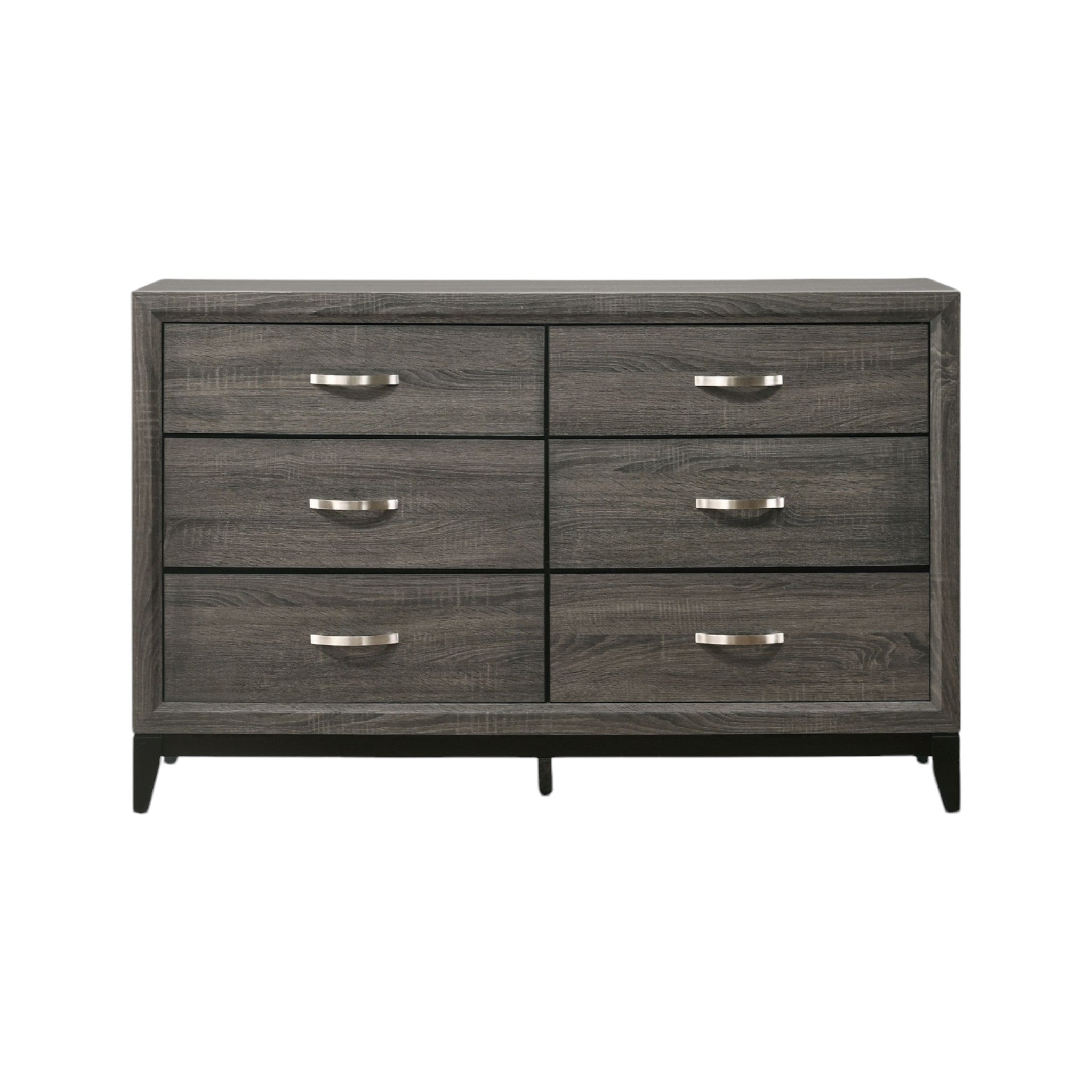 58" Gray Six Drawer