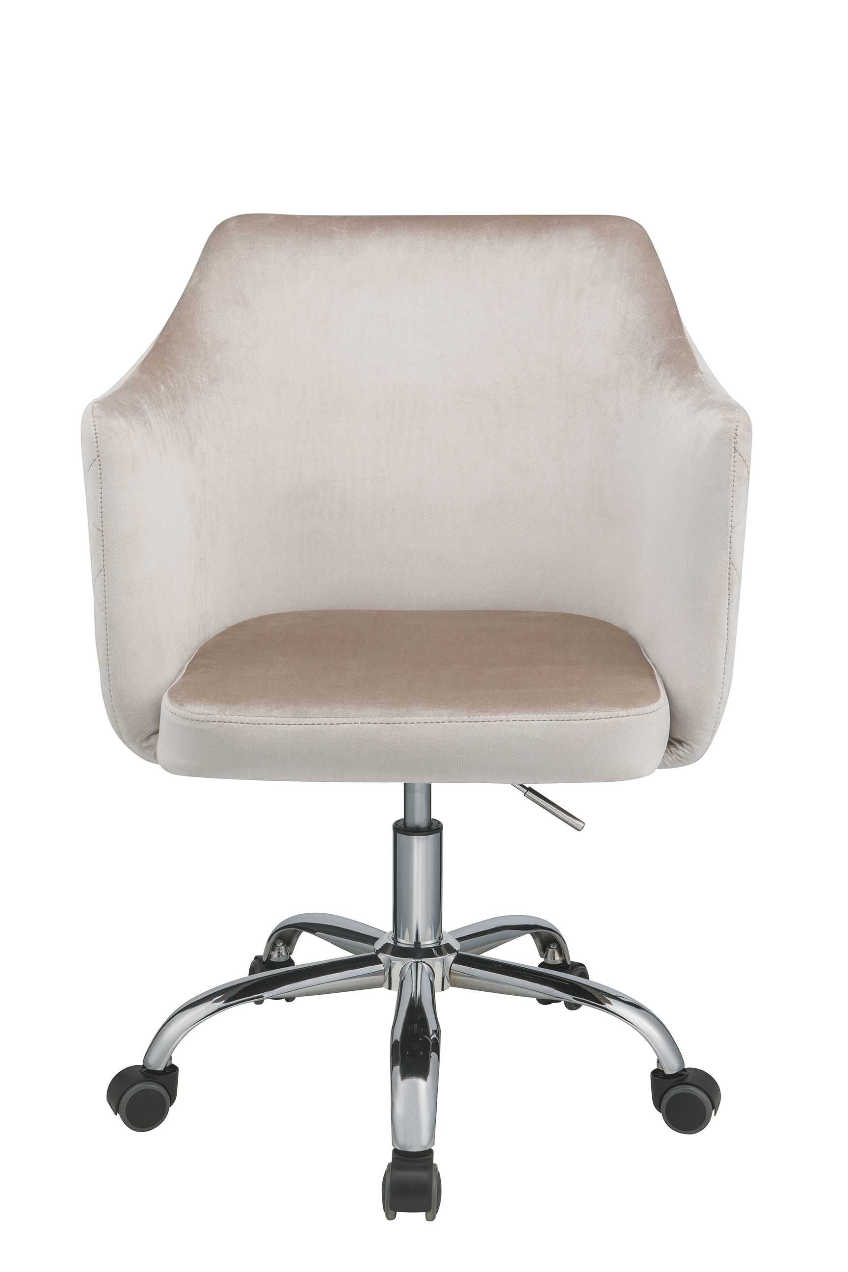 Champagne Fabric Seat Swivel Adjustable Task Chair Fabric Back Steel Frame