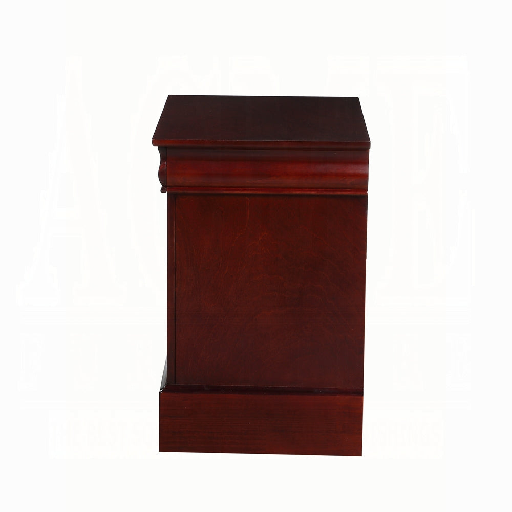 24" Brown Two Drawer Faux Wood Nightstand