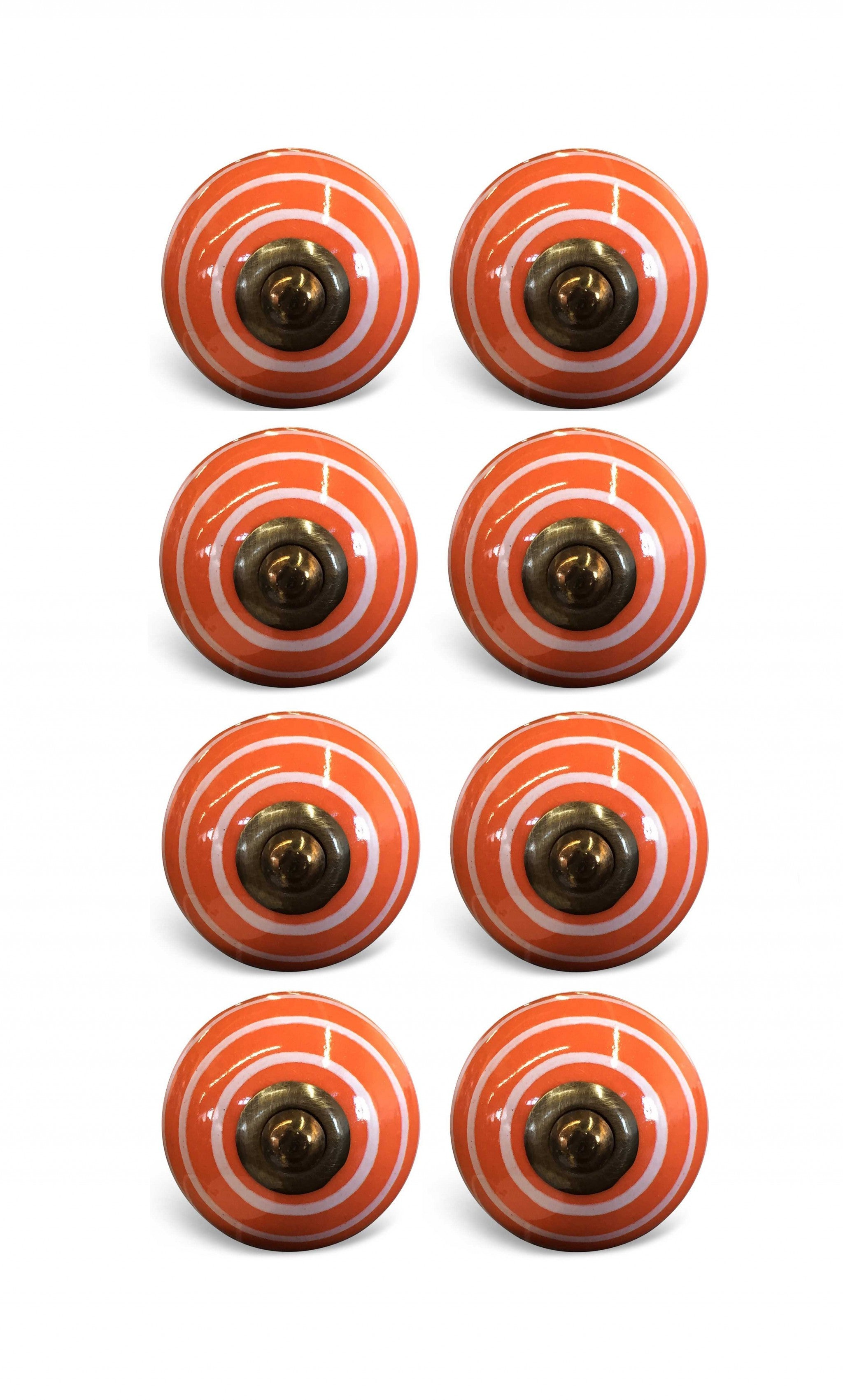 1.5" X 1.5" X 1.5" Bronze White And Orange  Knobs 8 Pack