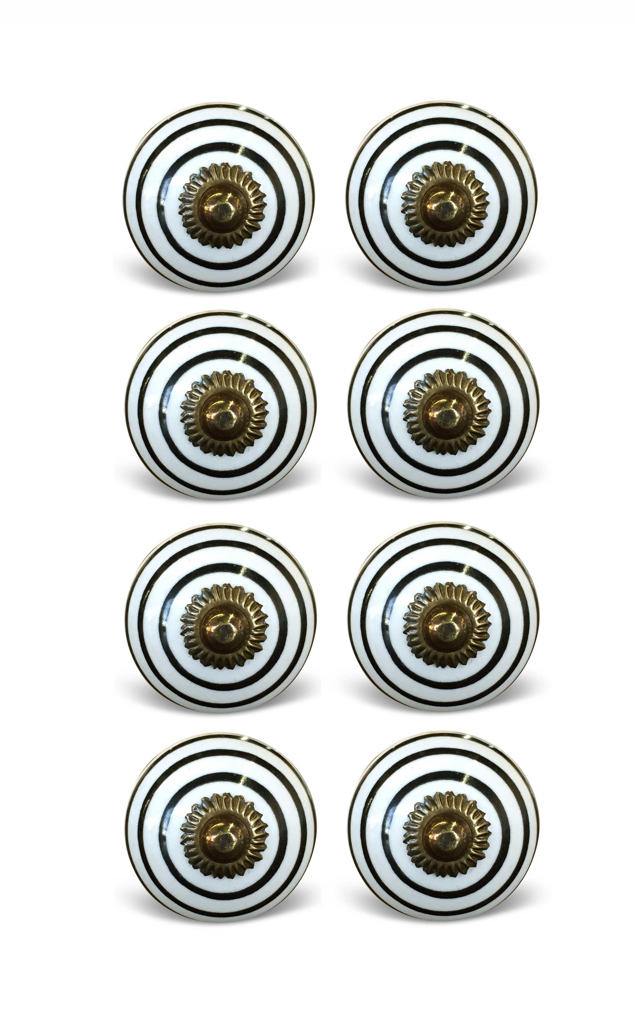 1.5" X 1.5" X 1.5" Hues Of Bronze White And Black  Knobs 8 Pack