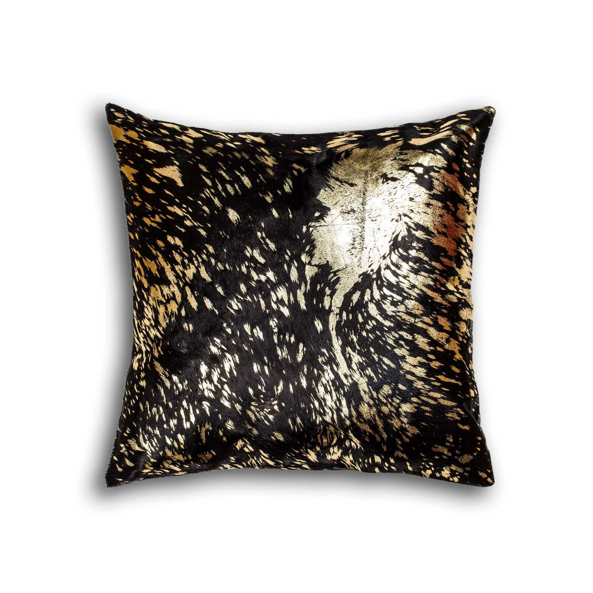 Chocolate And Gold Torino Kobe Cowhide Pillow