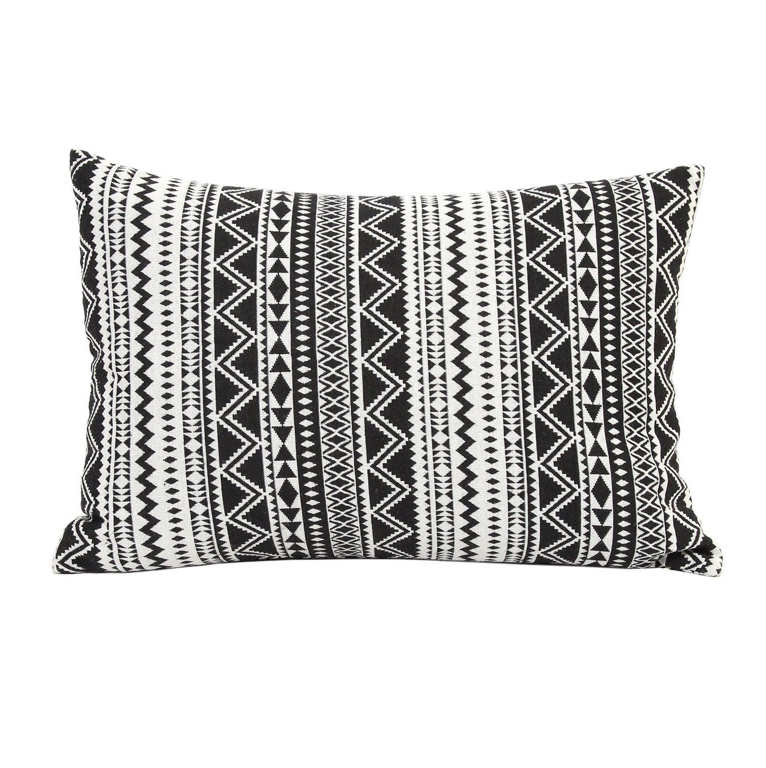 14" X 20" Black and White Modern Boho Throw Pillow