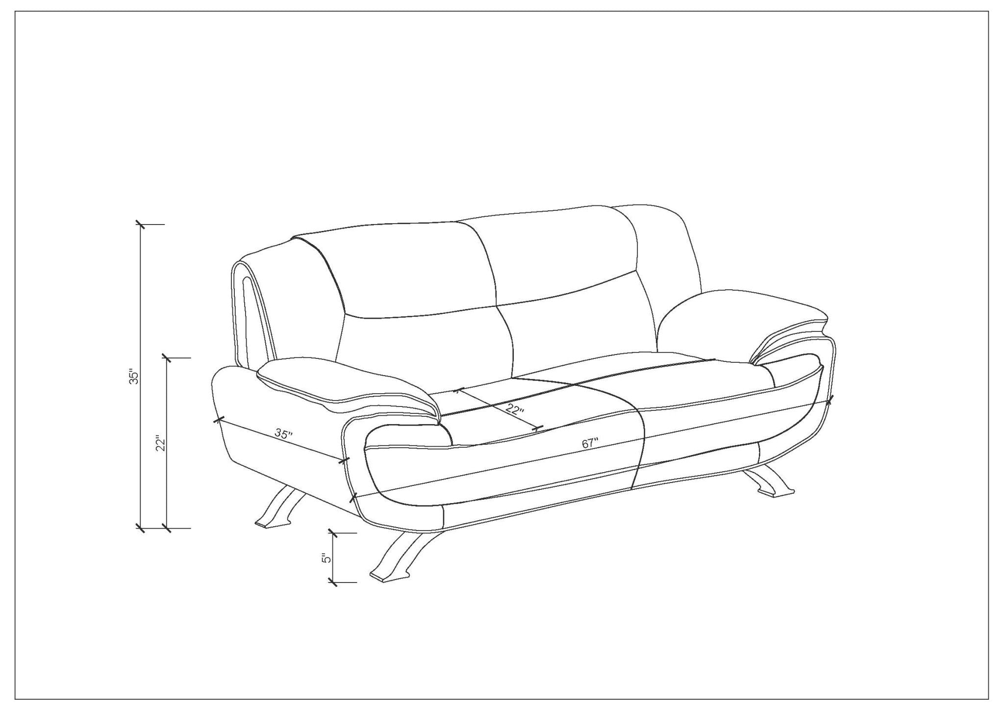 64" Black And Silver Faux Leather Love Seat