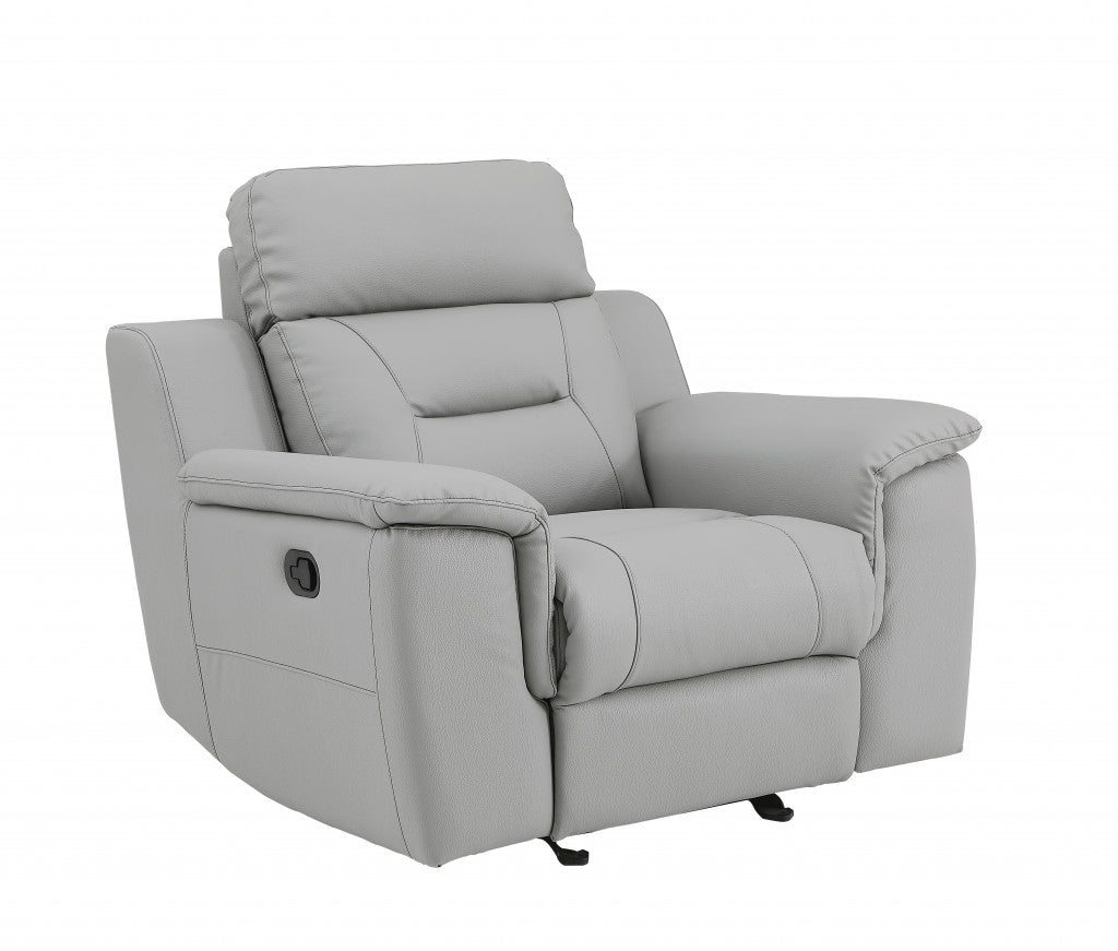 41" Grey Fascinating Leather Reclining Chair.