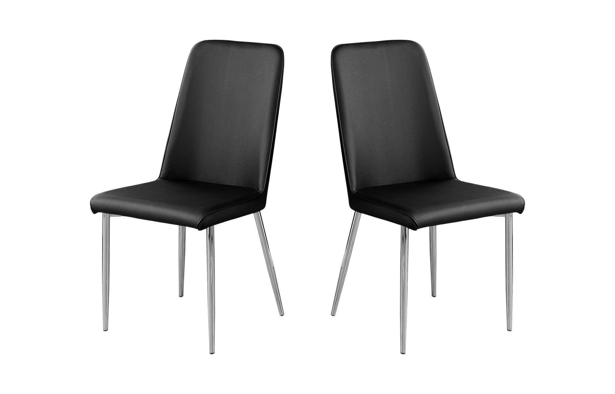 Set of Two Gray And Silver Upholstered Faux Leather Dining Side Chairs