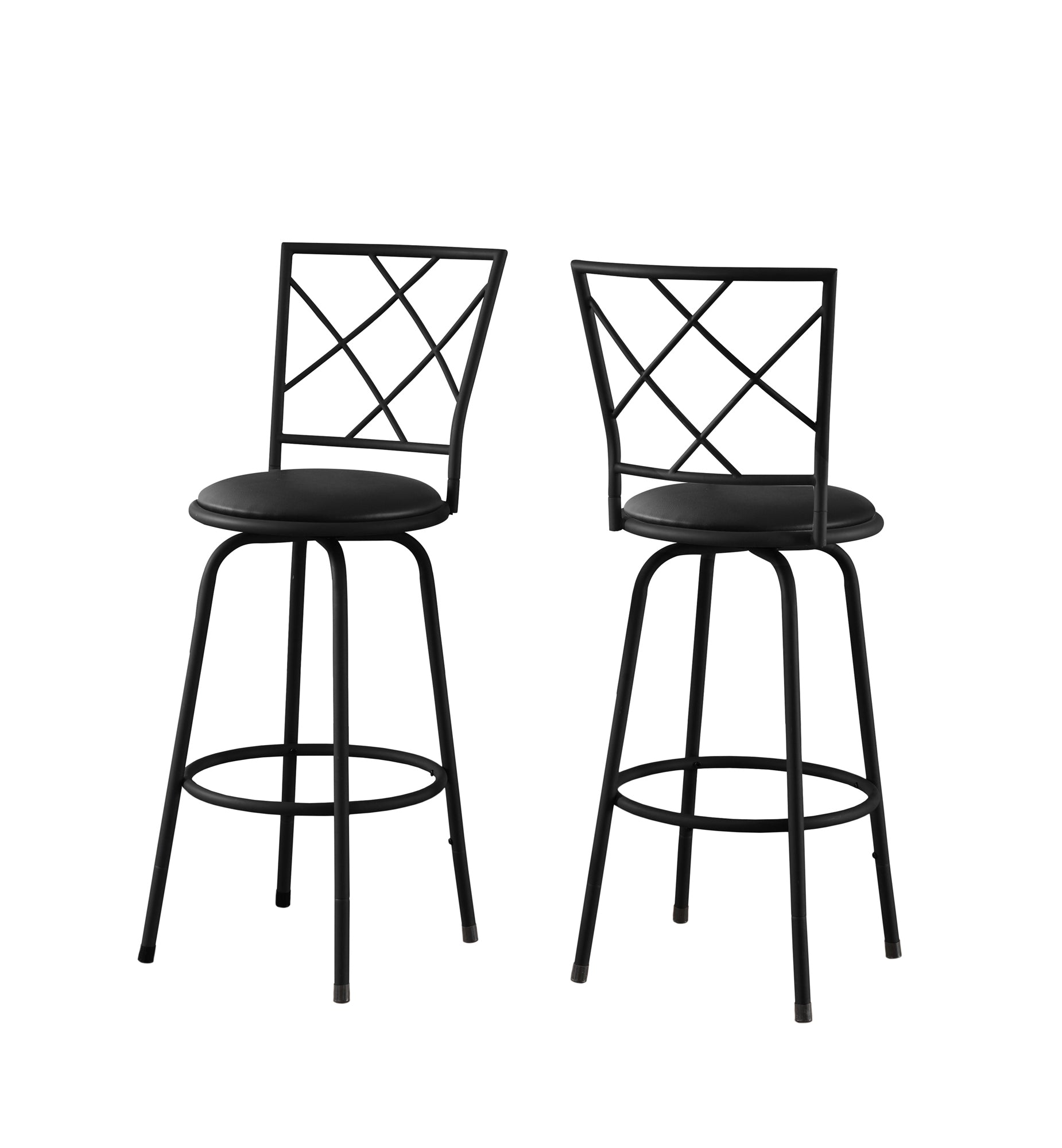 Set of Two 28 " Black Metal Bar Chairs