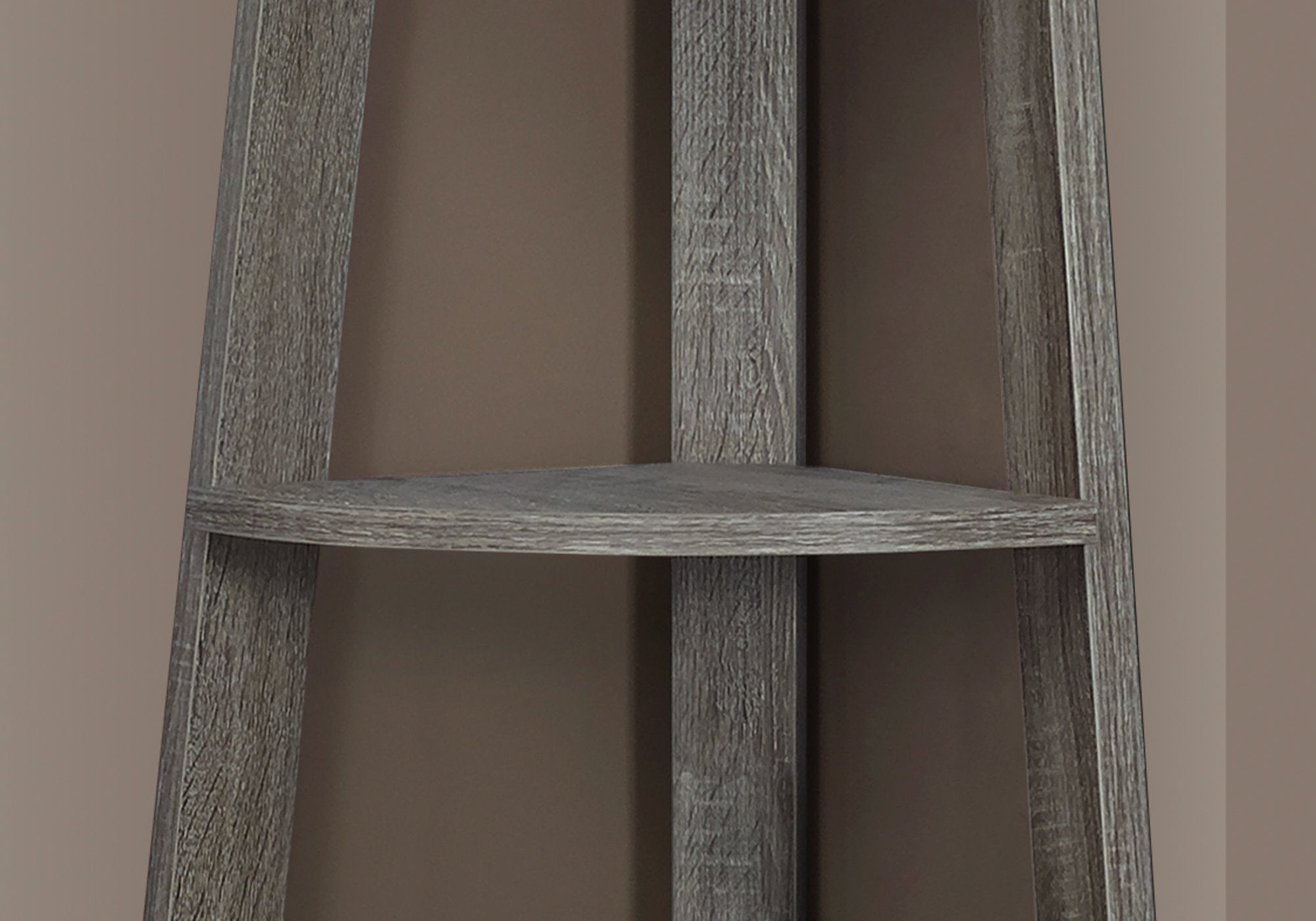 71" Grey Wood Corner Bookcase