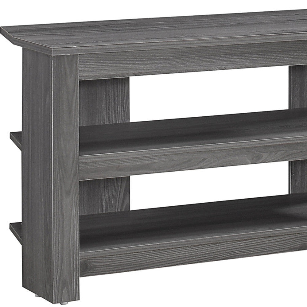 42" Ash Gray Open Shelving TV Stand