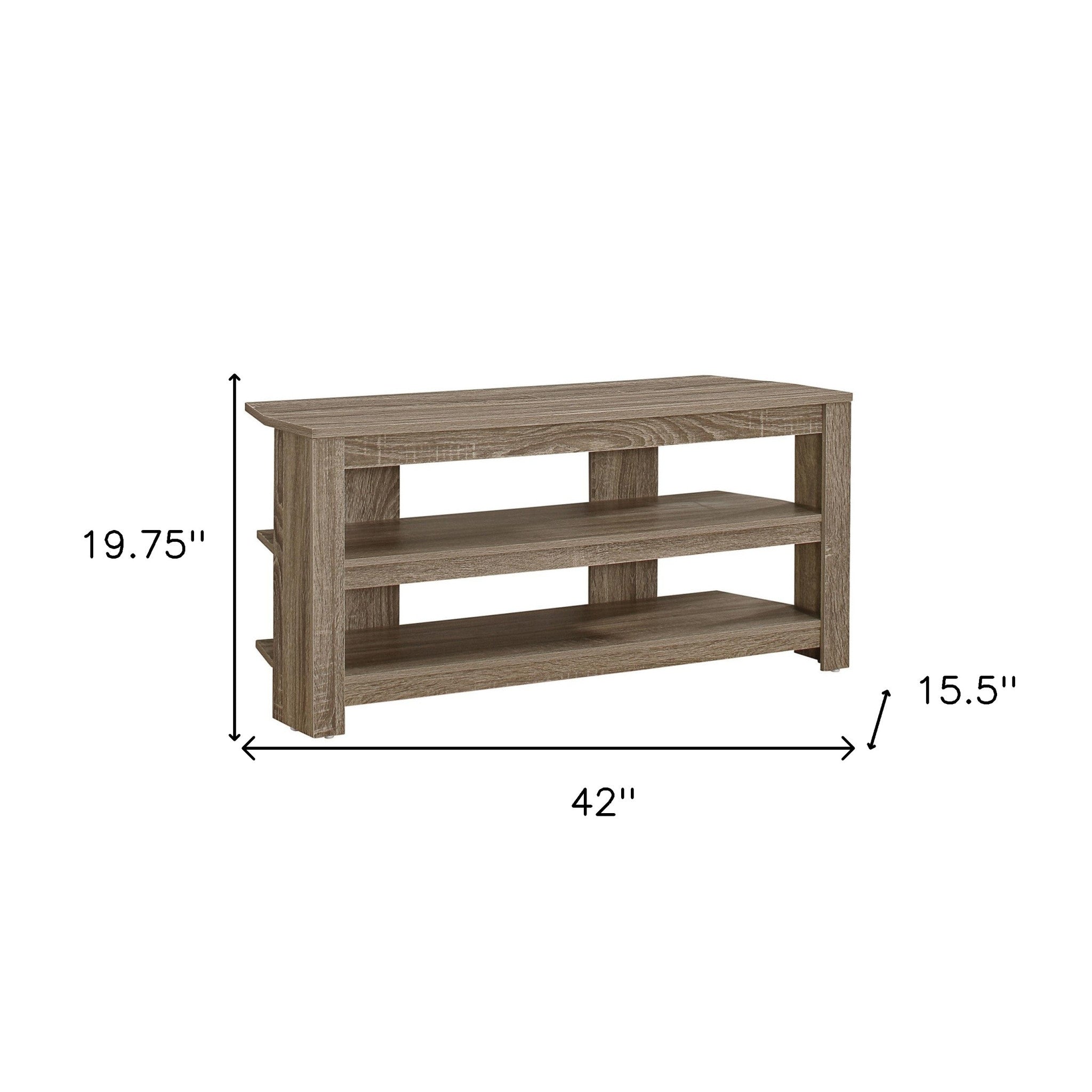 42" Ash Gray Open Shelving TV Stand