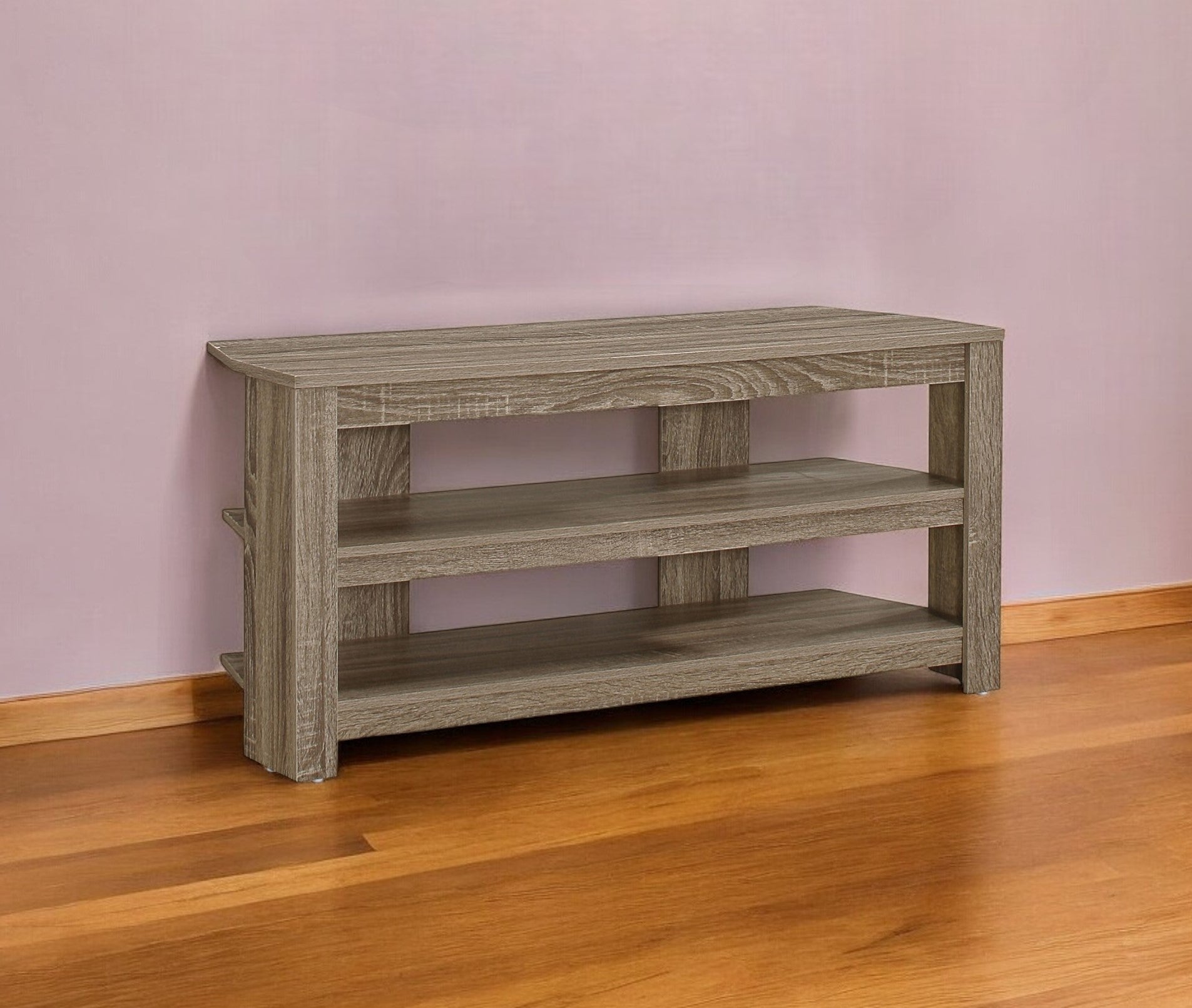 42" Ash Gray Open Shelving TV Stand