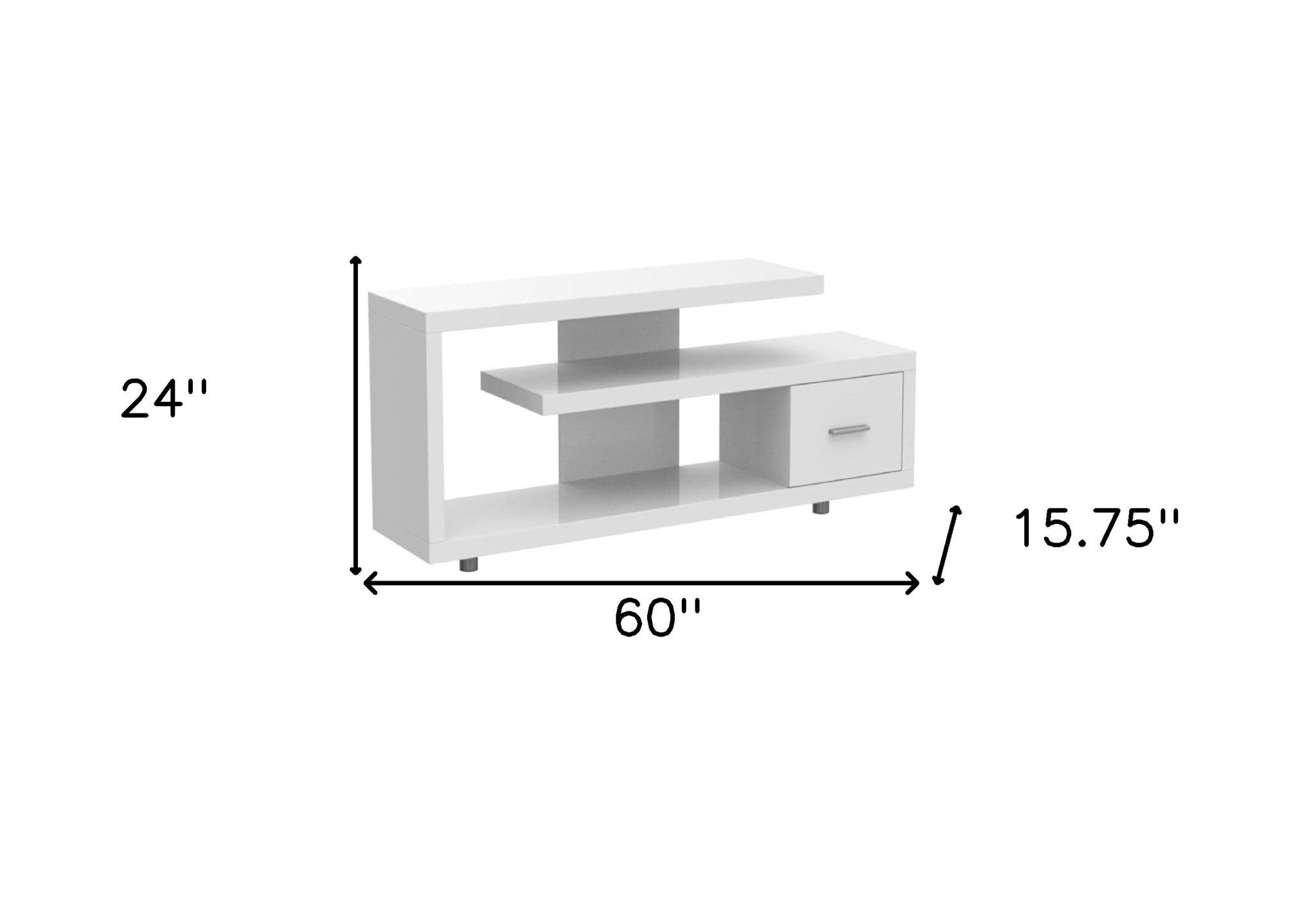 60" Dark Brown Cabinet Enclosed Storage TV Stand