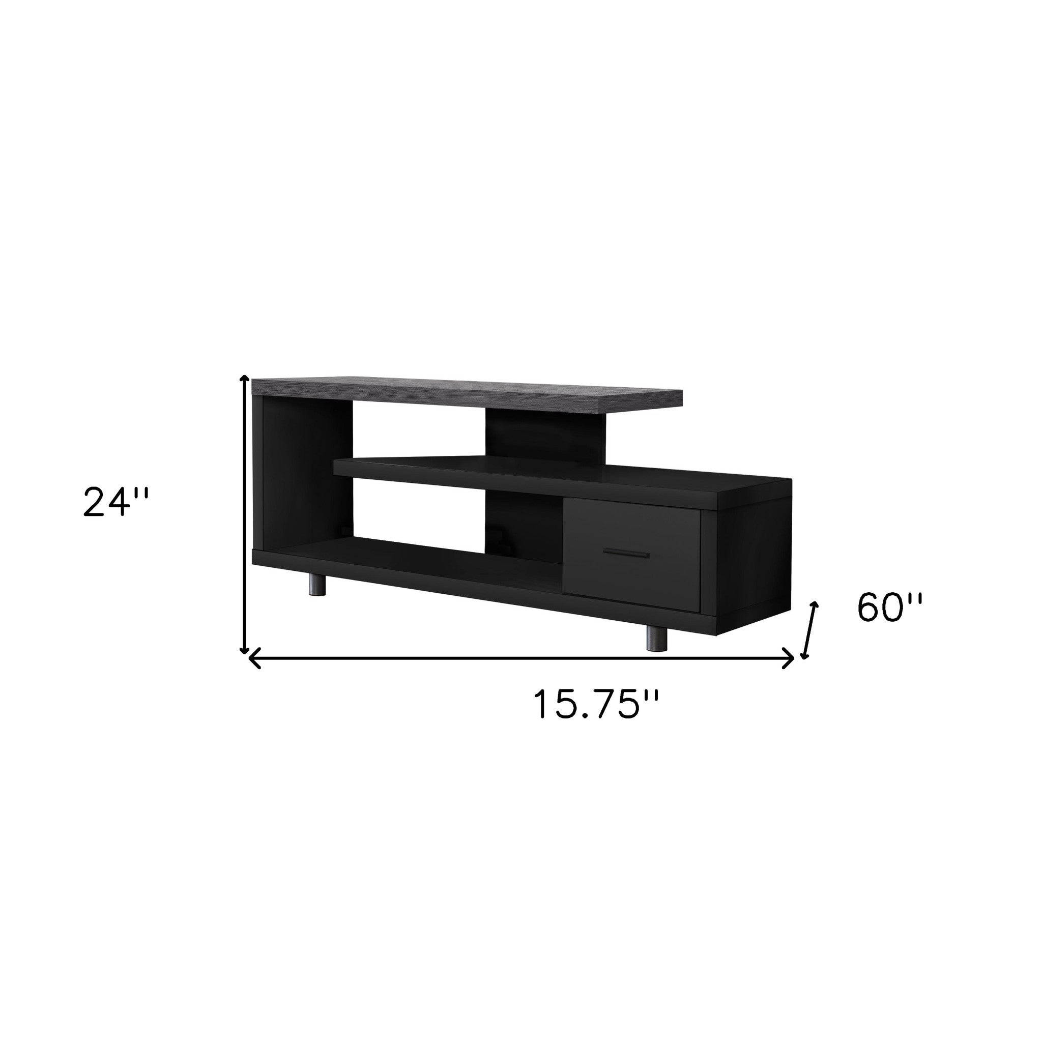 60" Dark Brown Cabinet Enclosed Storage TV Stand